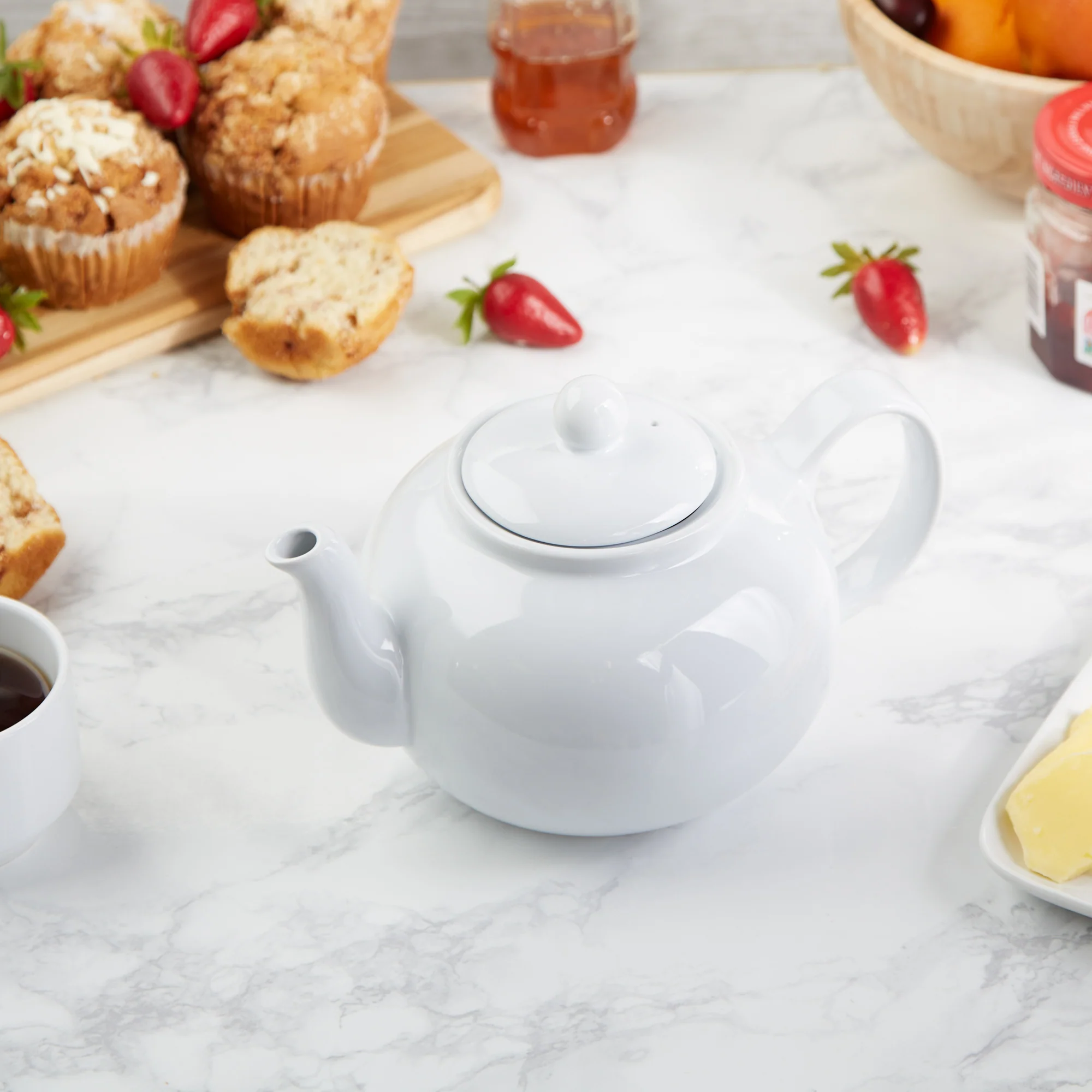 Stoneware Teapot - White