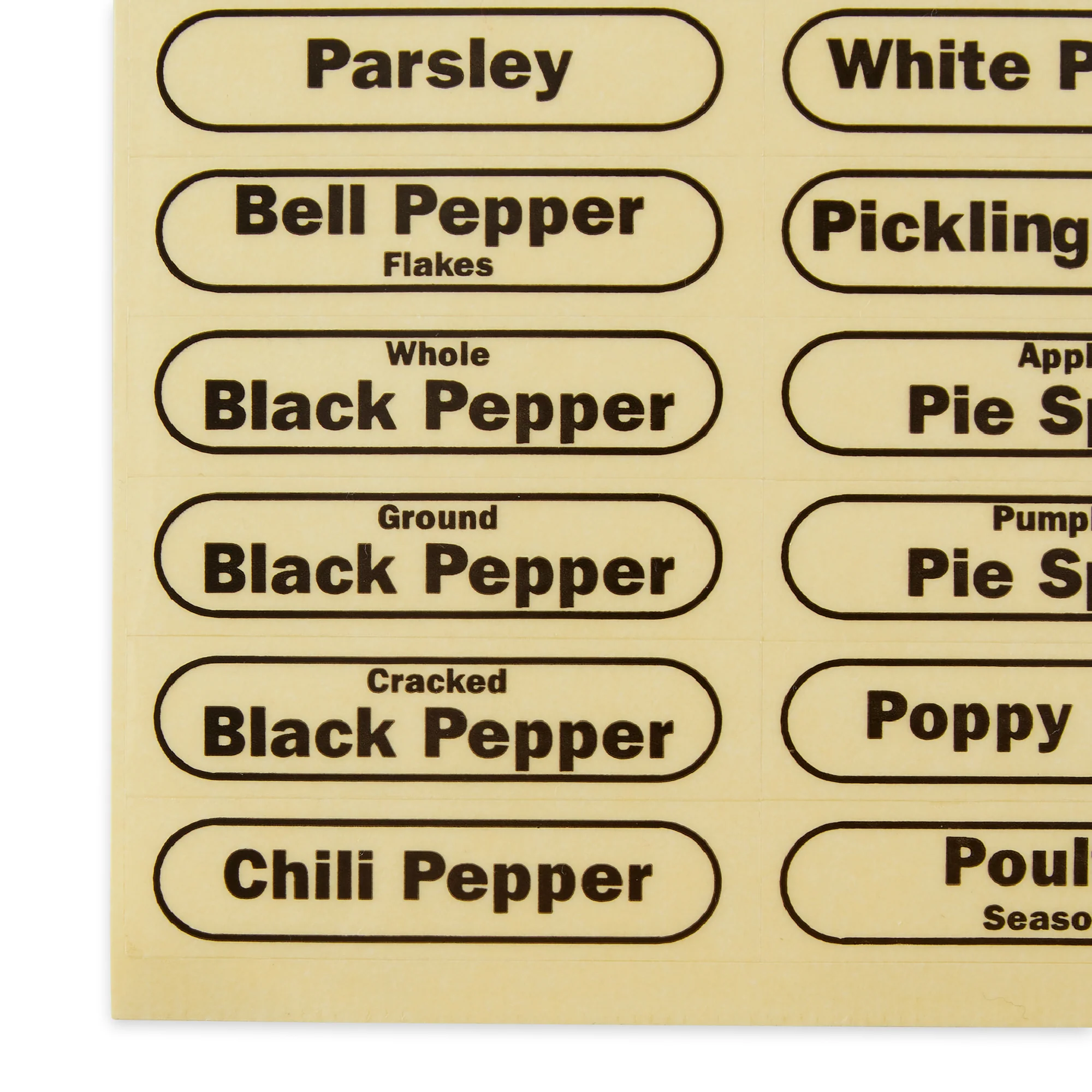 Clear Spice Labels