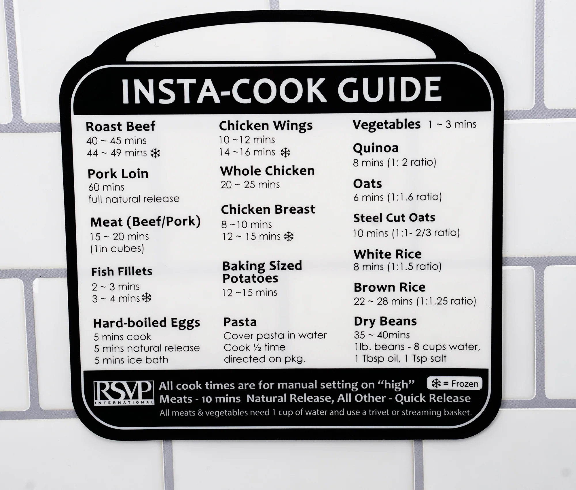 Removable Insta Cook Label