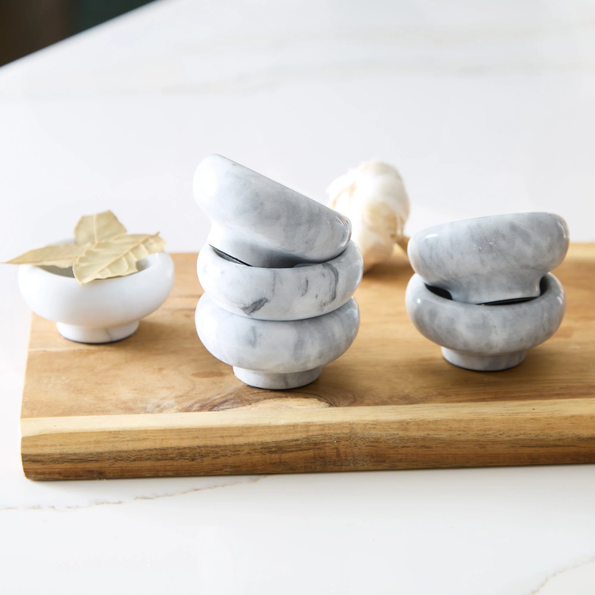 Herb Salt Bowls - White Marble