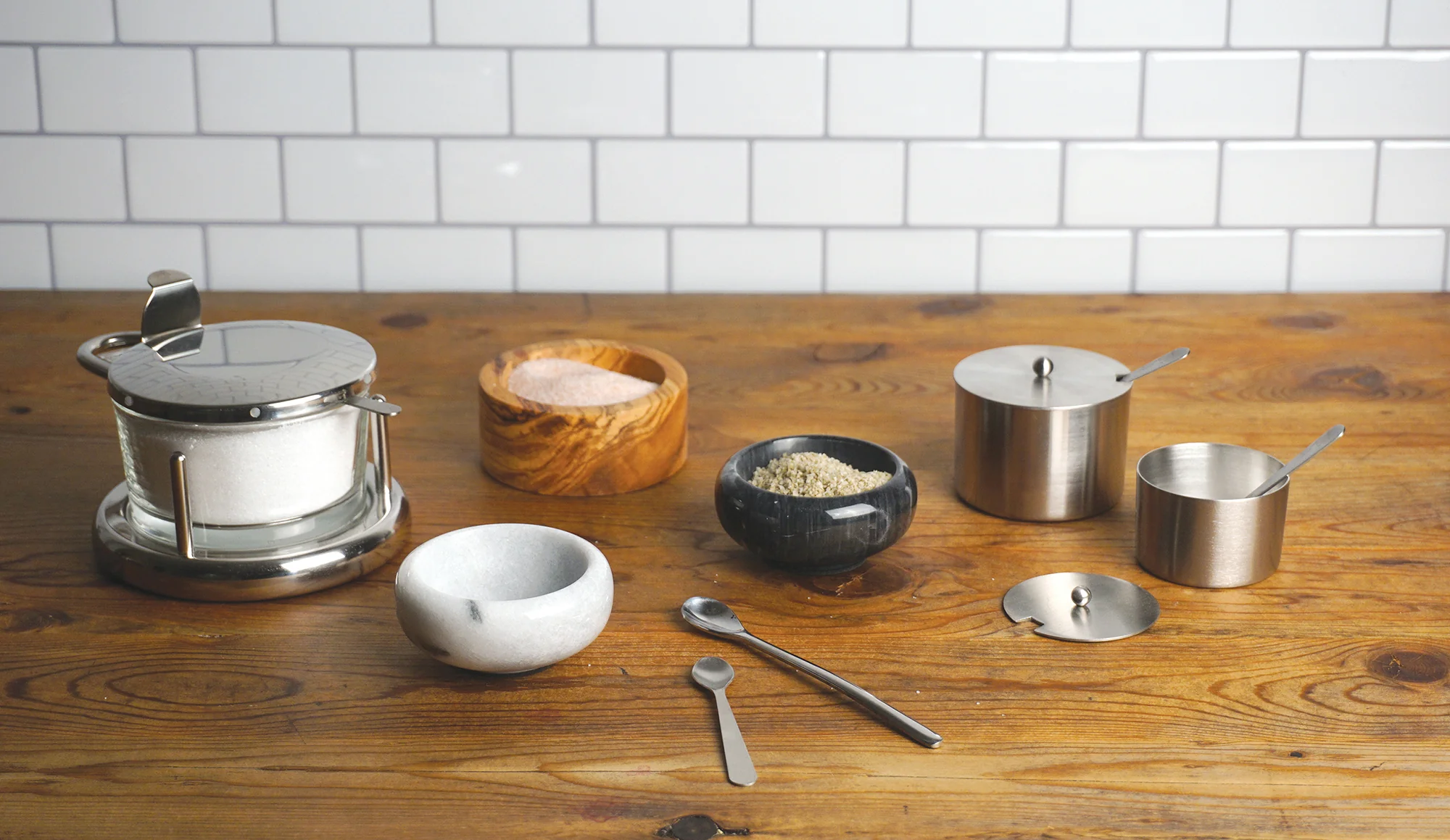 Herb Salt Bowls - Black Marble