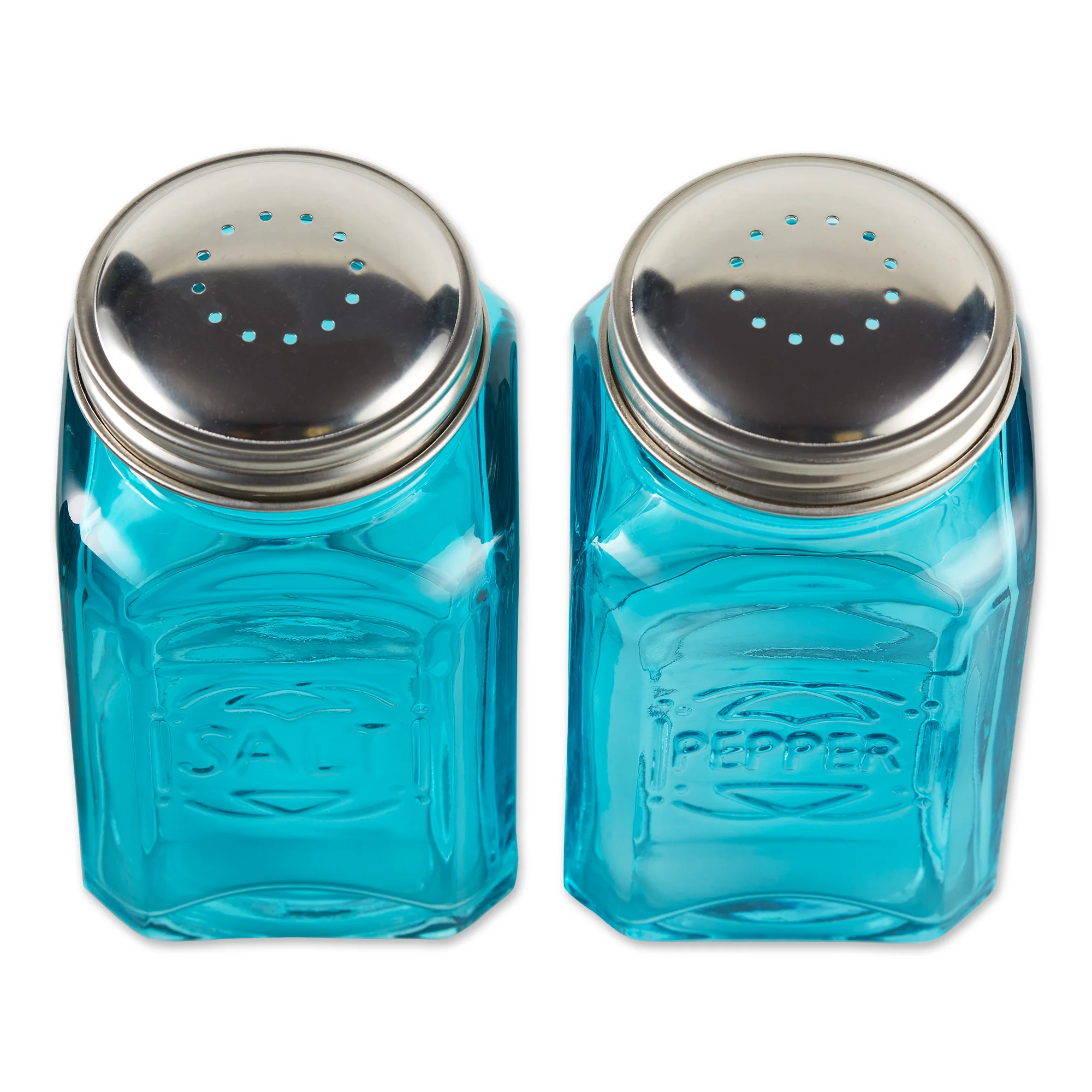 Retro Glass S&P Set - Turquoise