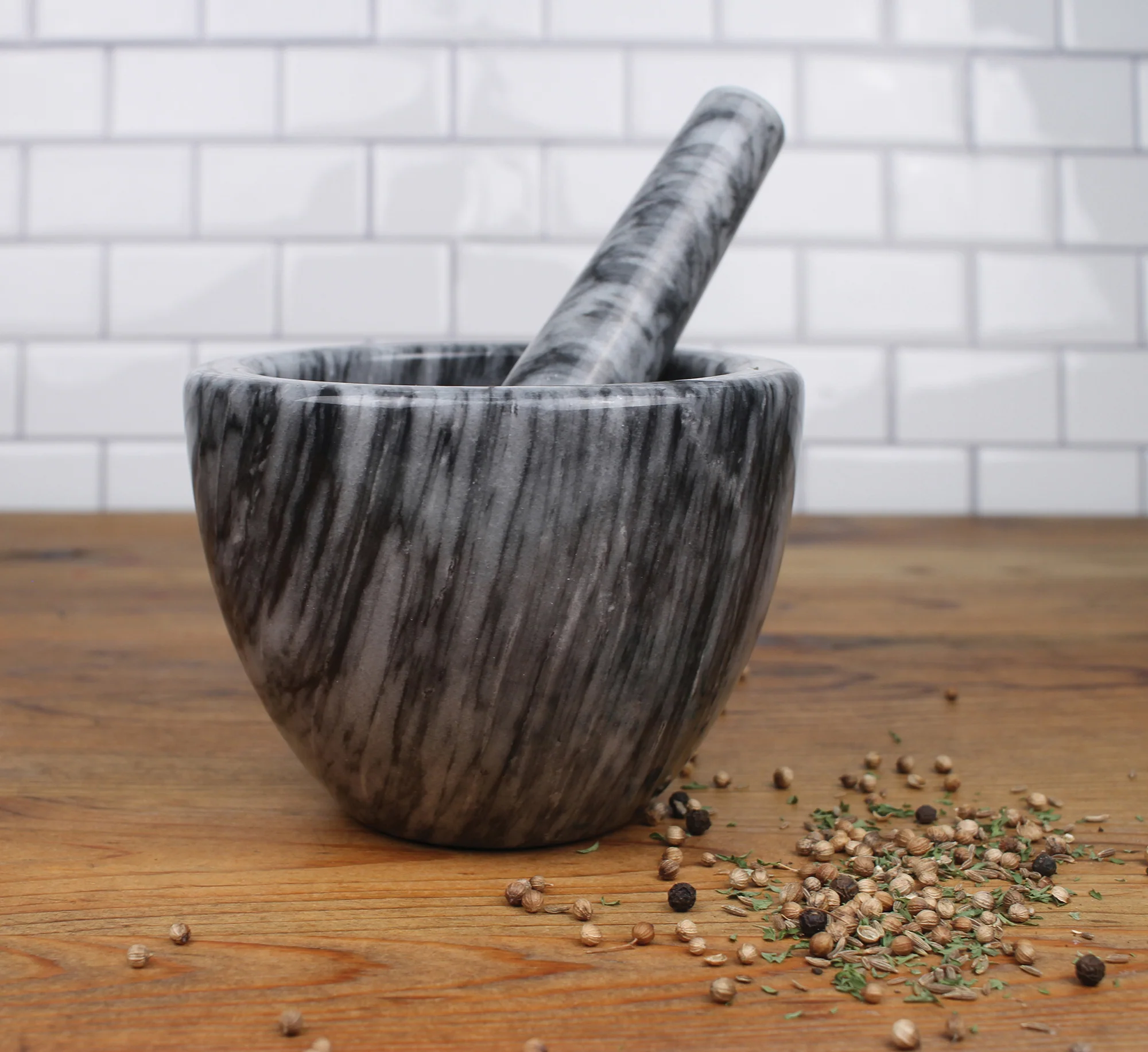 Marble Mortar & Pestle - Grey