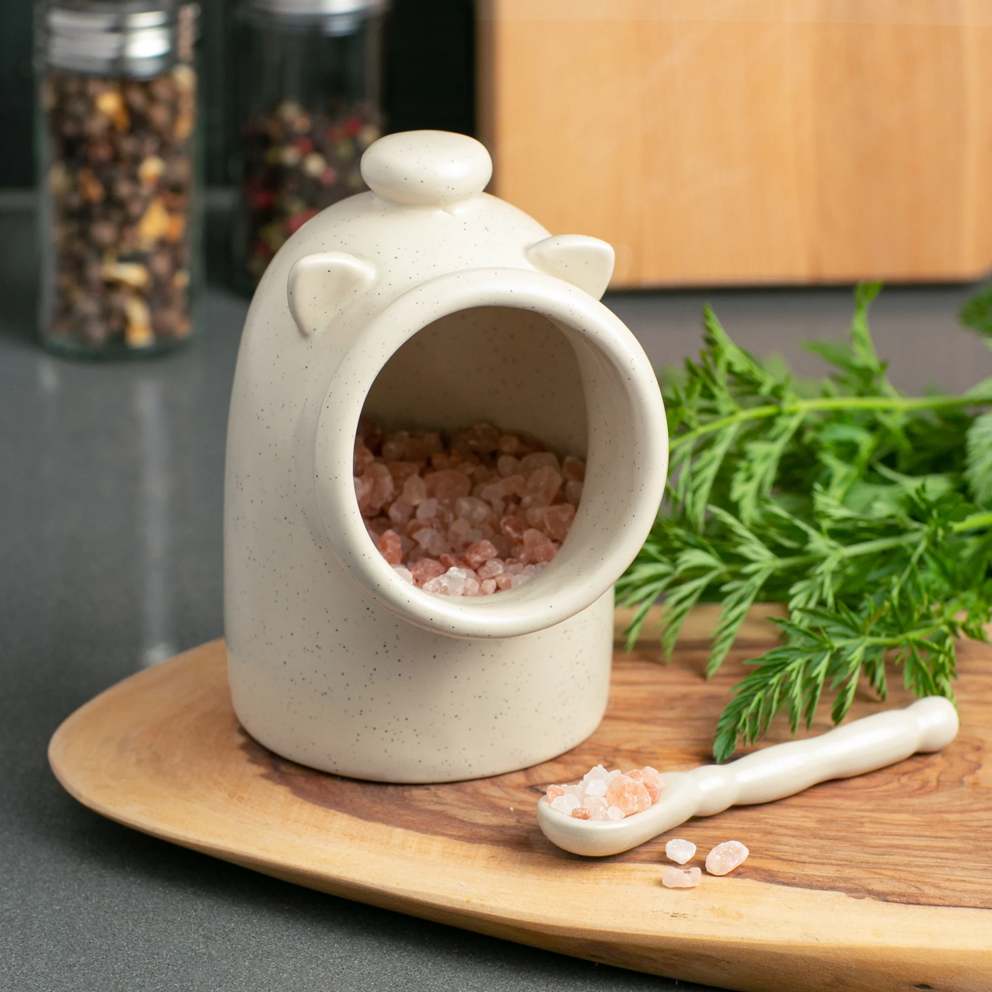 Stoneware Salt Pig - Oat