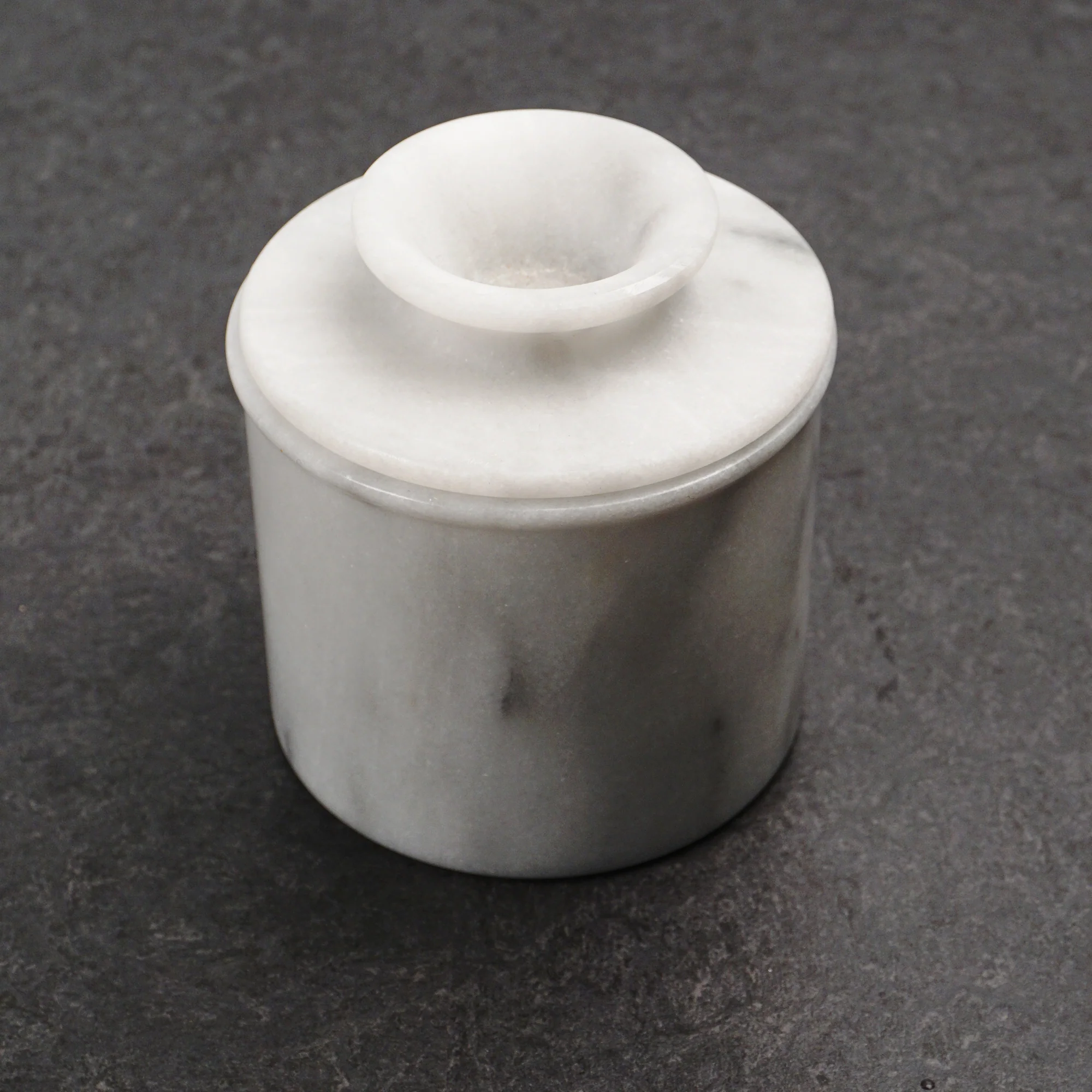 White Marble Butter Pot
