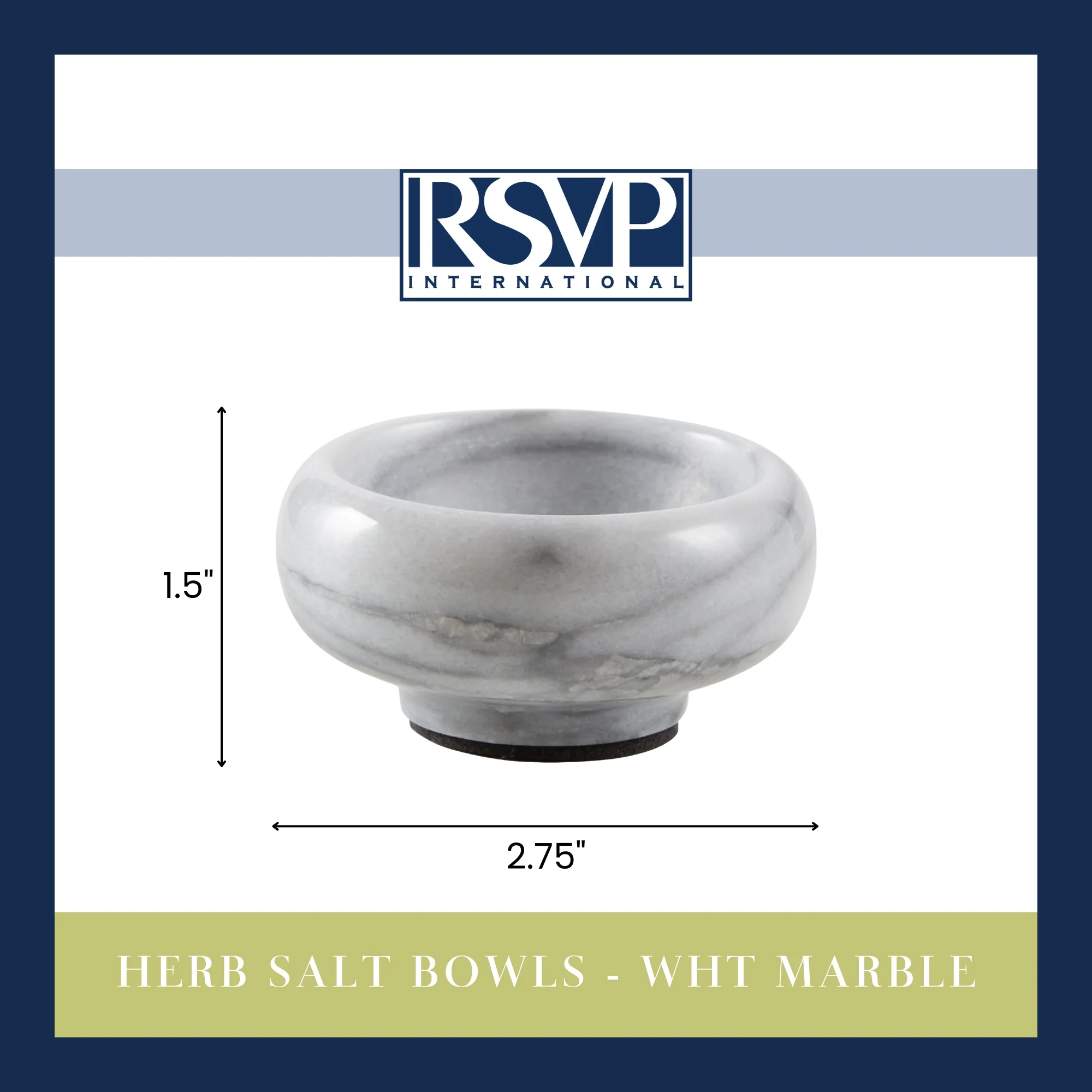 Herb Salt Bowls - White Marble