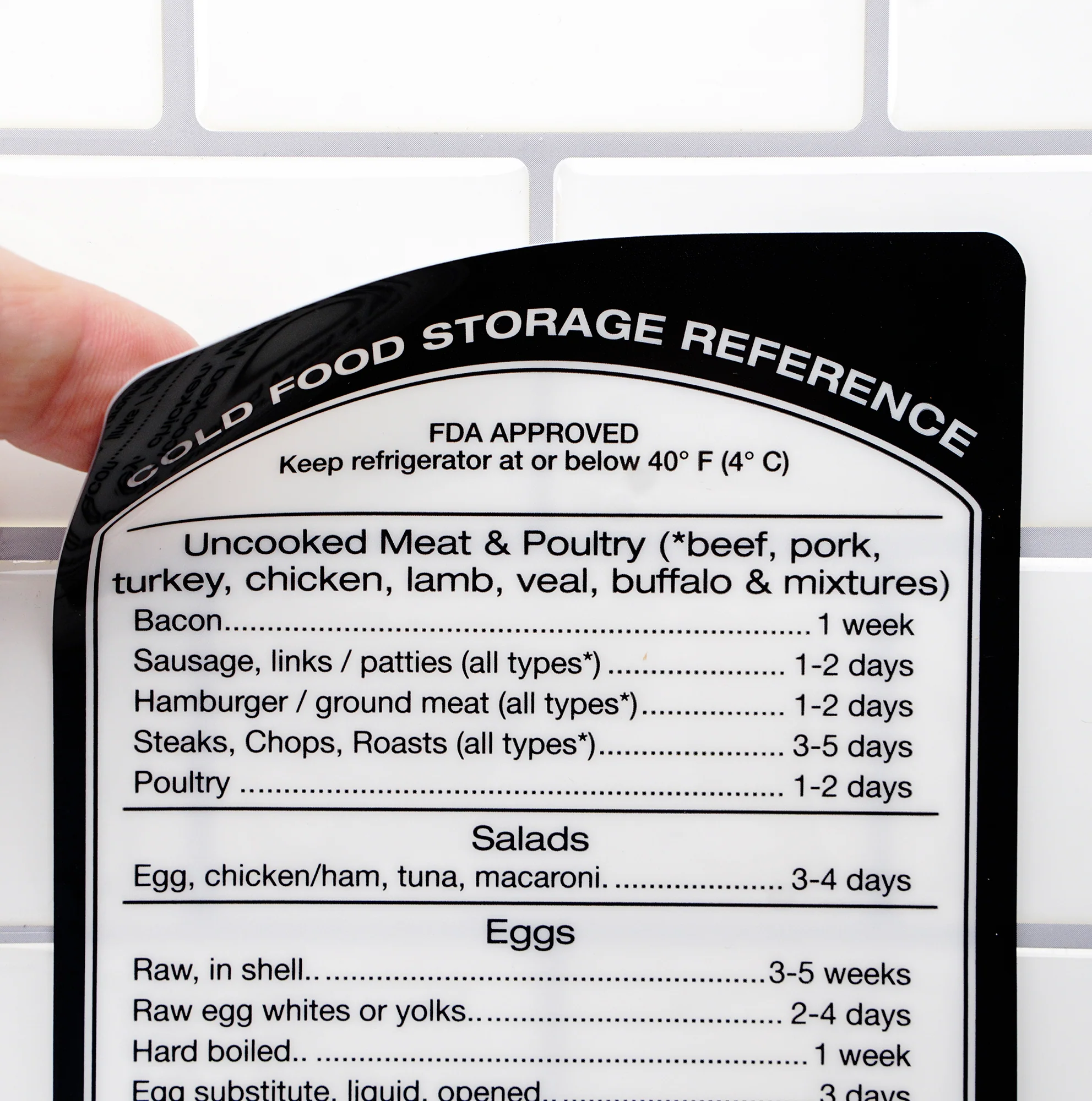 Removable Cold Storage Label