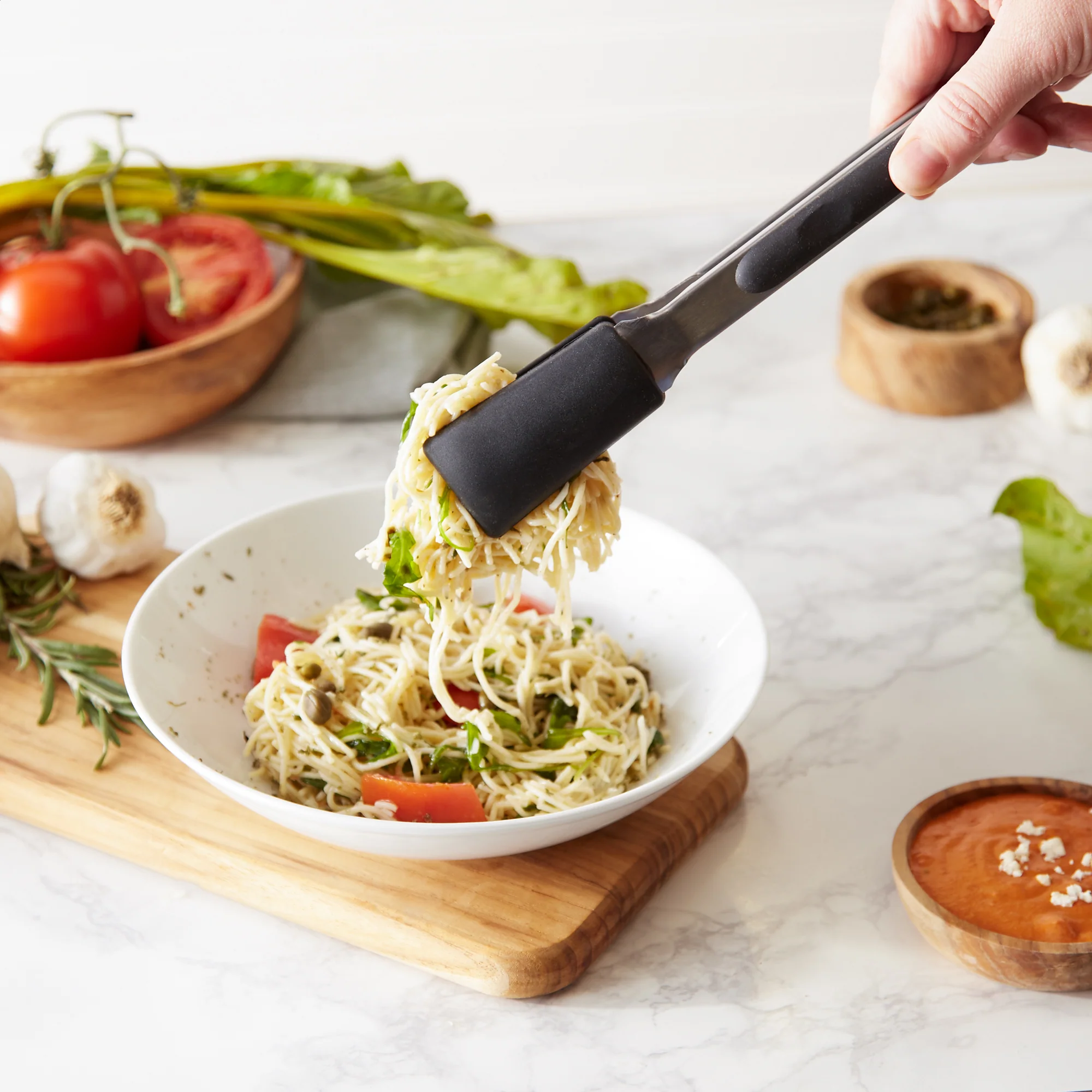 Endurance® Square Silicone Tip Tongs - 9In - Black