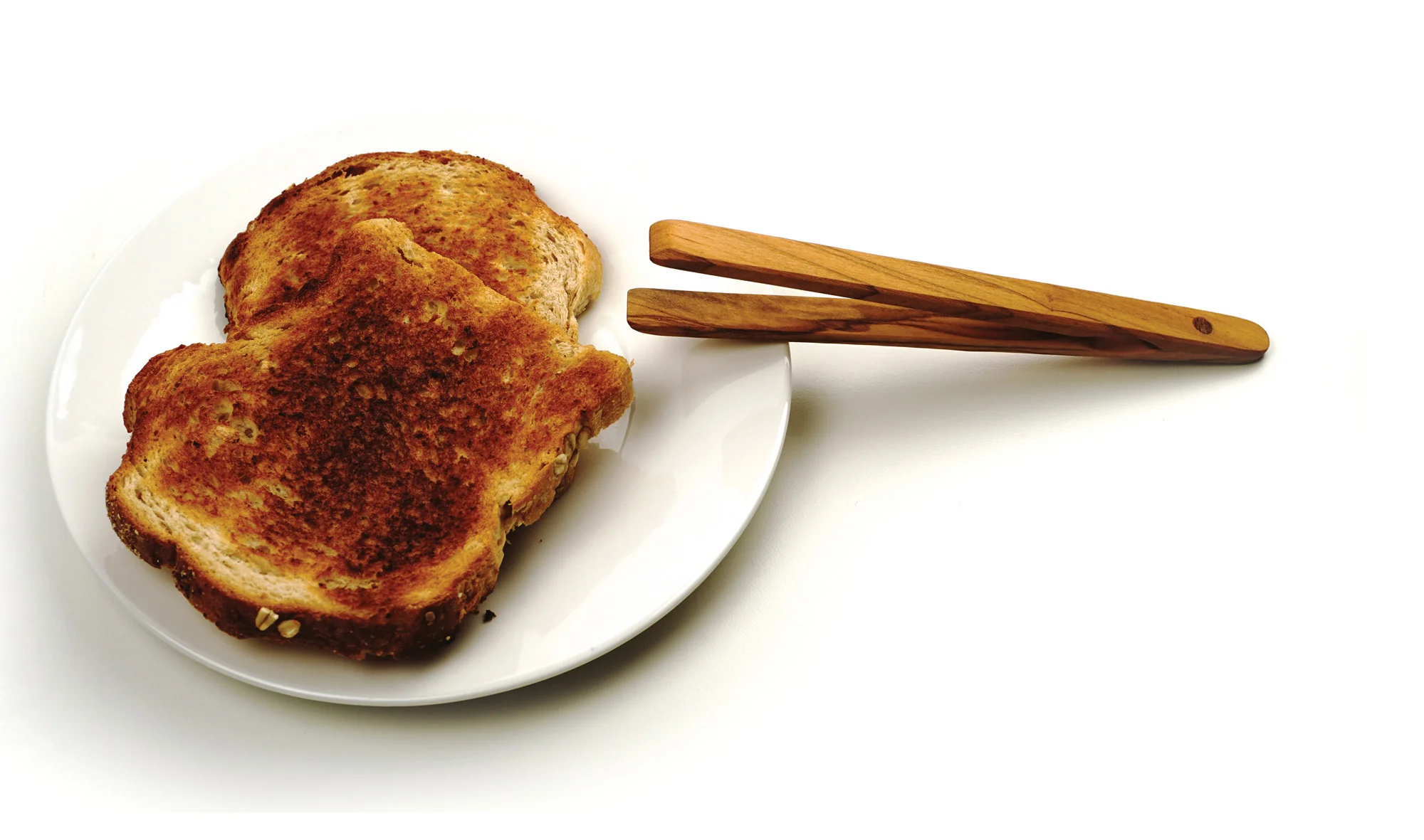 Olive Wood Toast Tongs