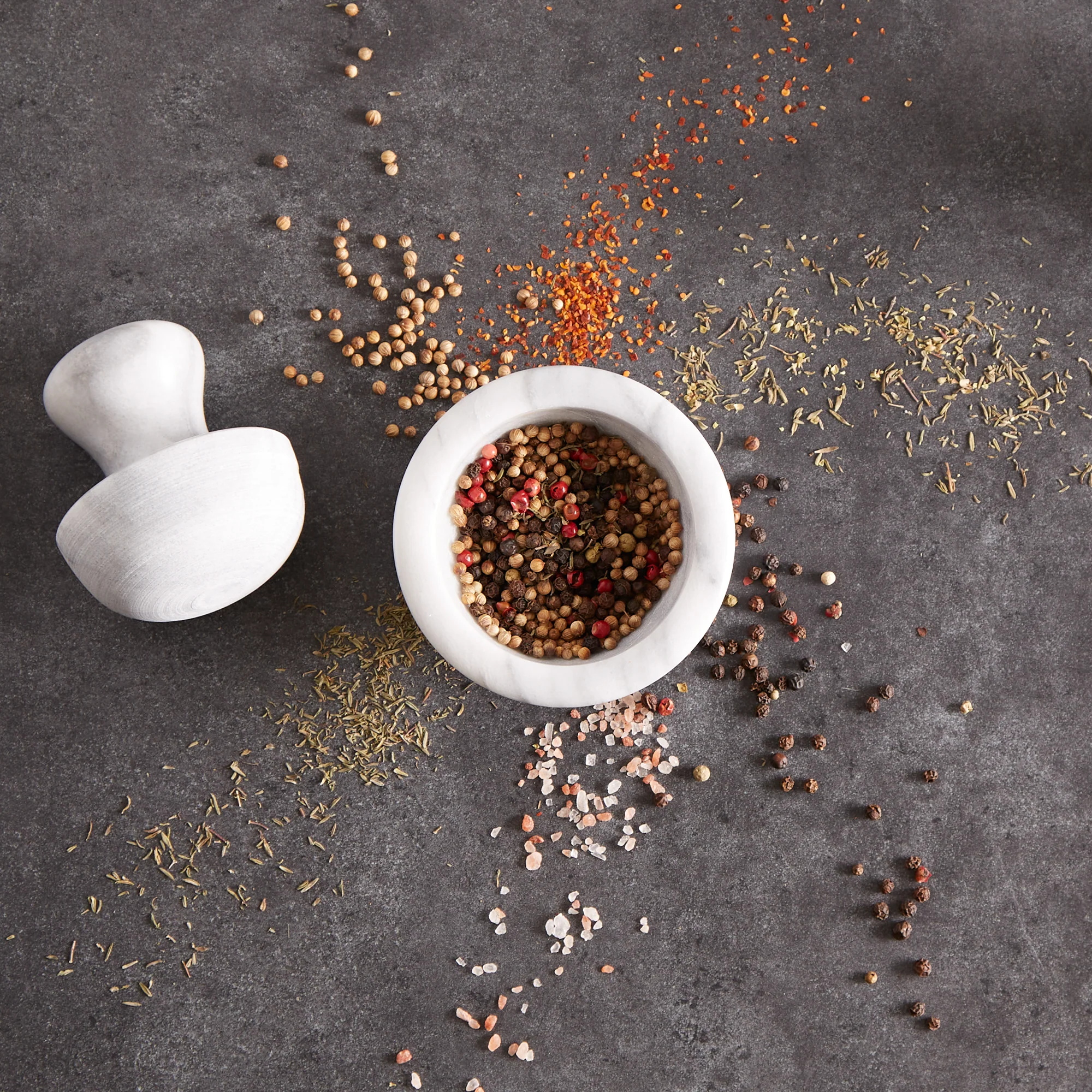 Marble Spice Grinder - White