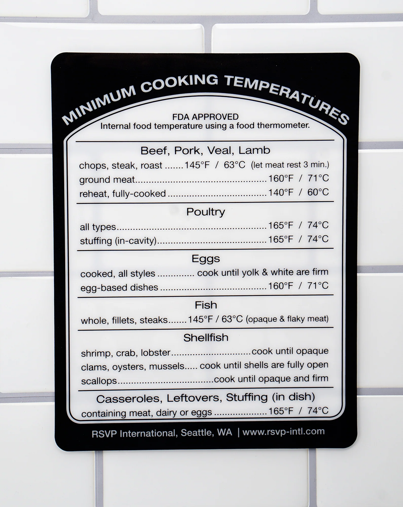 Removable Cooking Temperature Label
