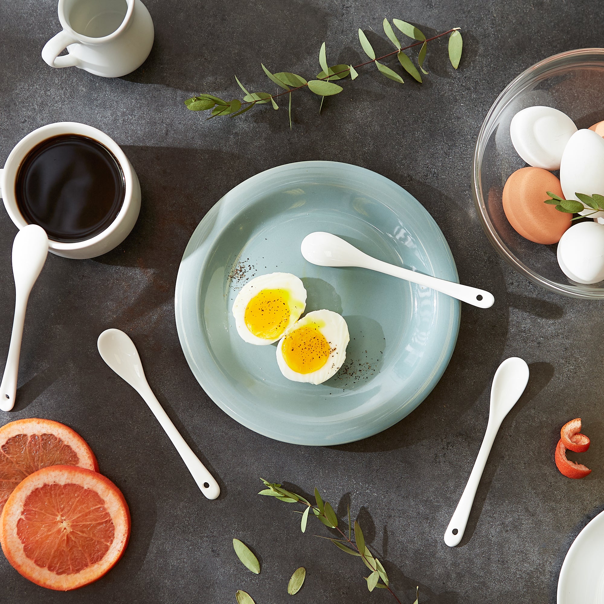 Porcelain Egg Spoon Set Of 4