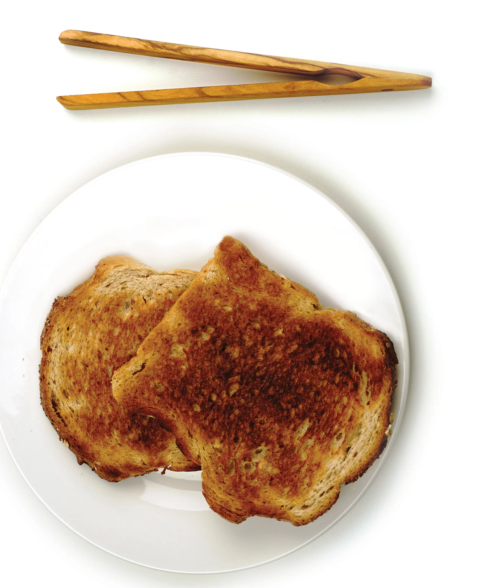 Olive Wood Toast Tongs