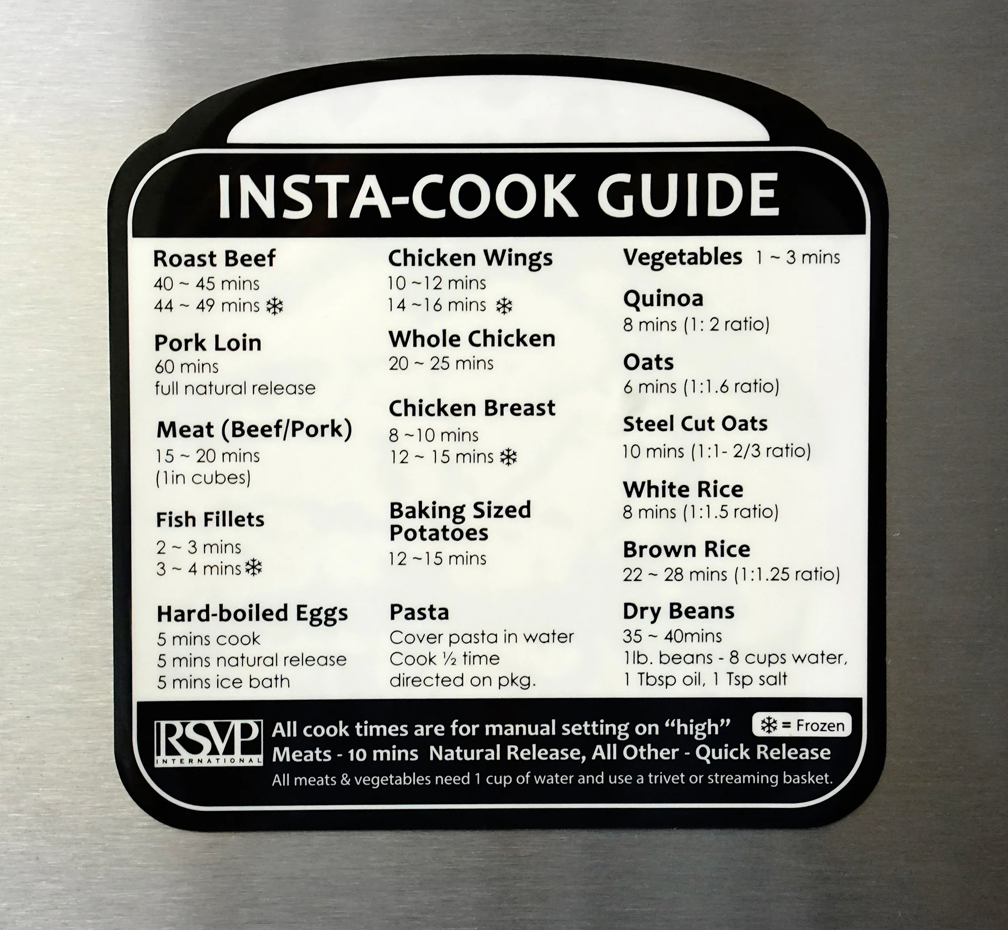 Removable Insta Cook Label