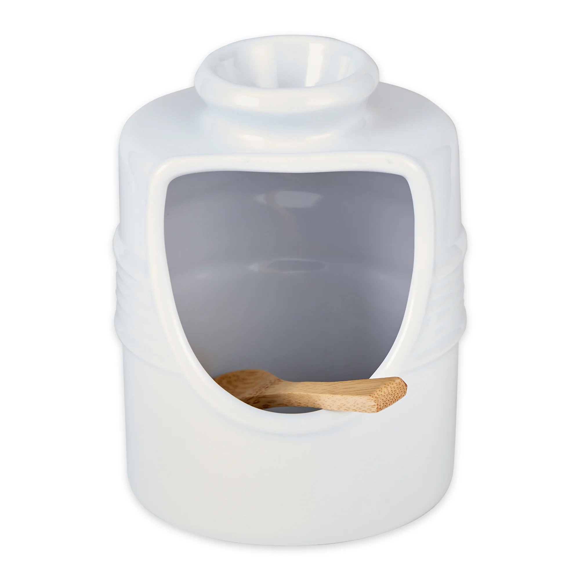 White Stoneware Salt Pig