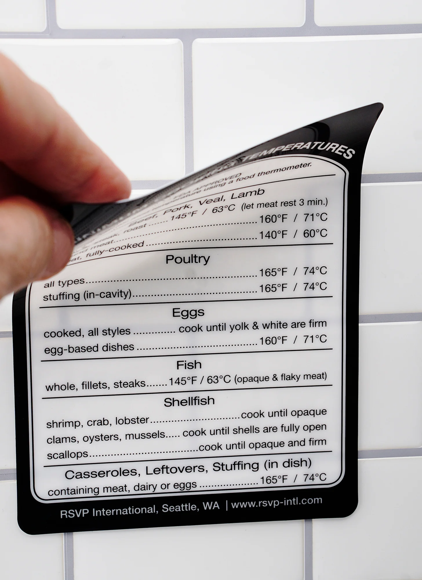 Removable Cooking Temperature Label