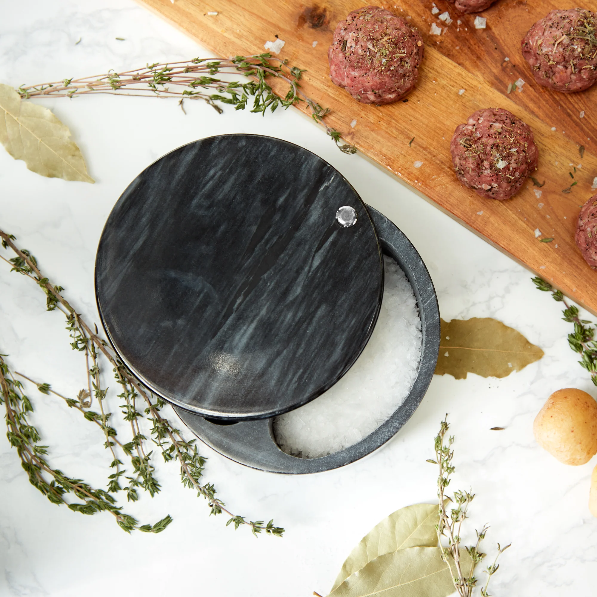 Salt Box - Black Marble