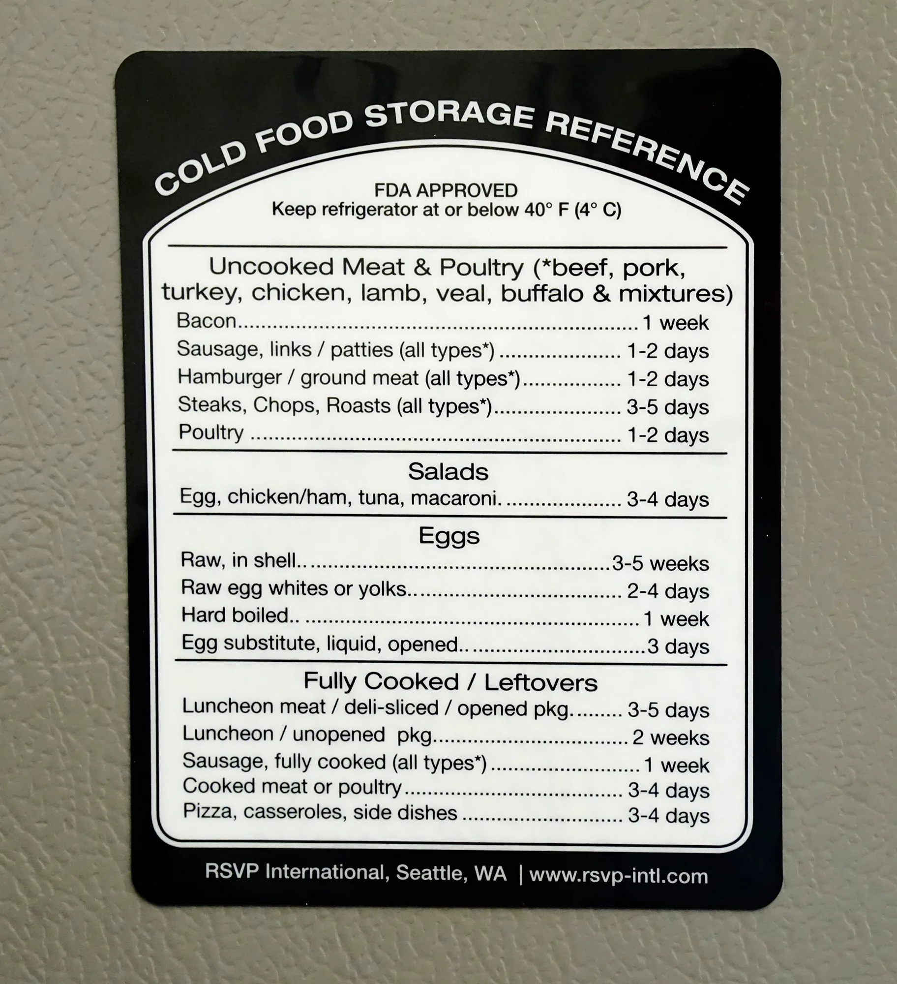 Removable Cold Storage Label