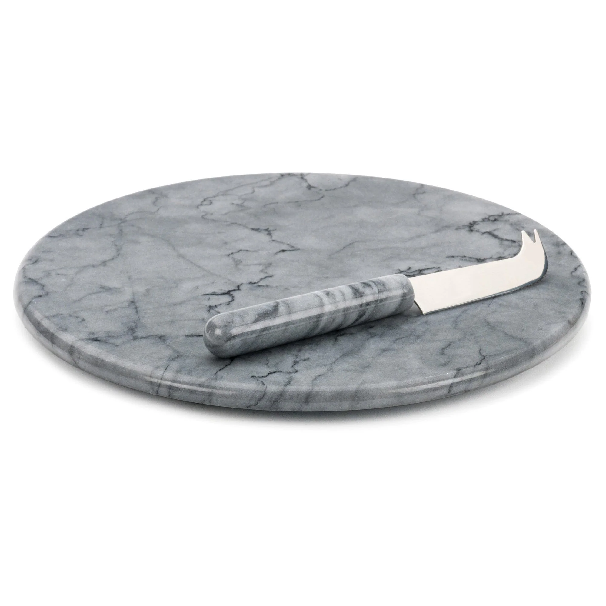 Grey Marble Cheese Board with Knife