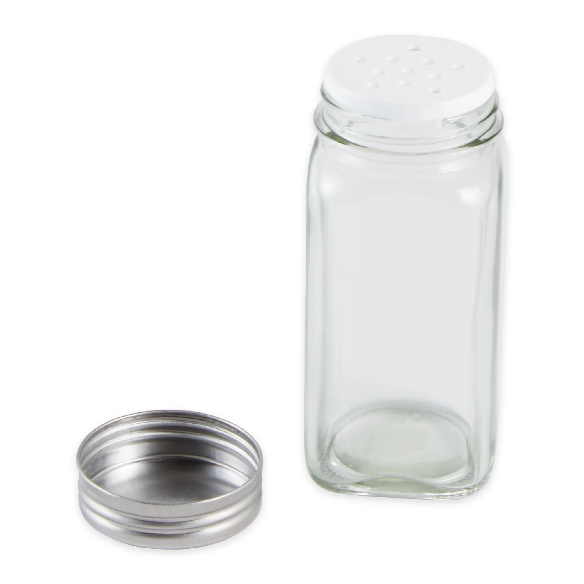 Glass Bottle - Square - Clear - 4Oz
