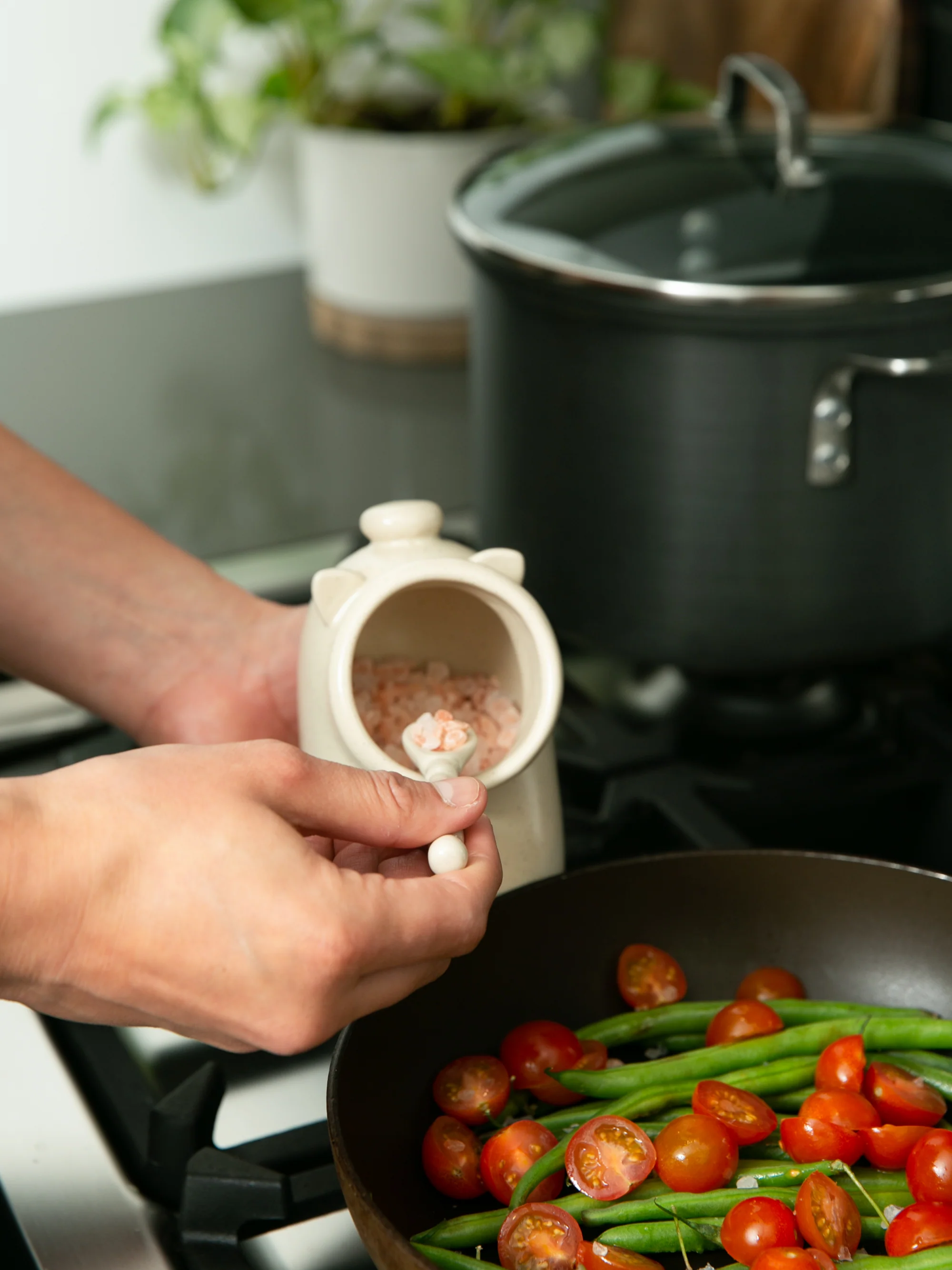 Stoneware Salt Pig - Oat