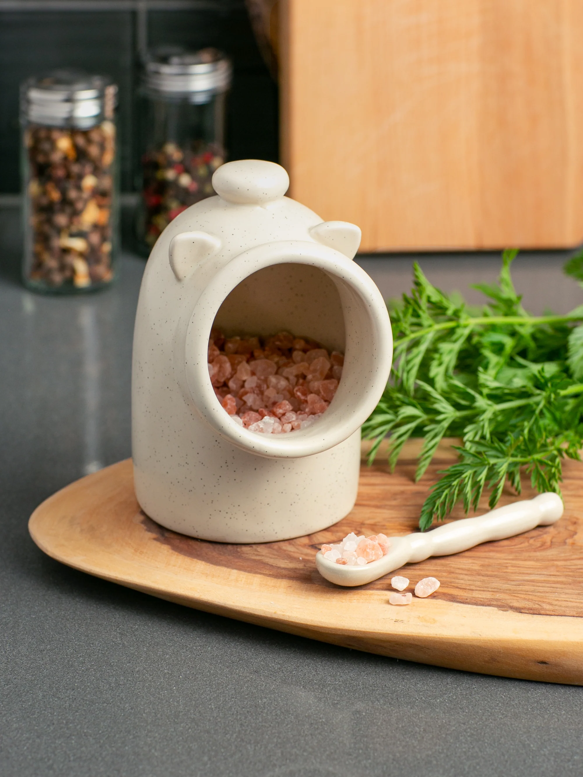 Stoneware Salt Pig - Oat