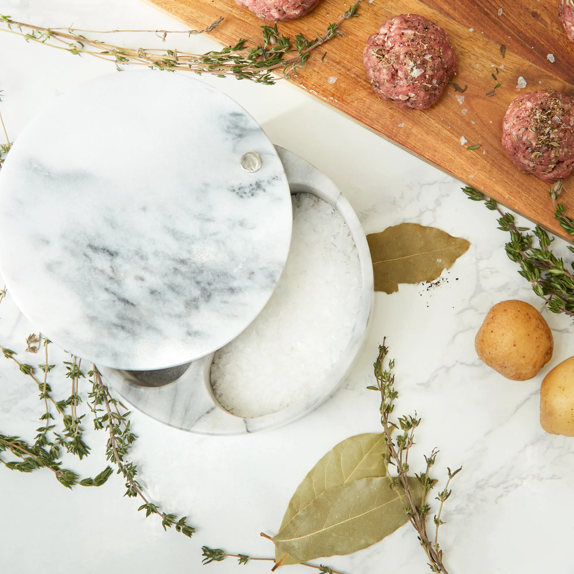 Salt Box - White Marble