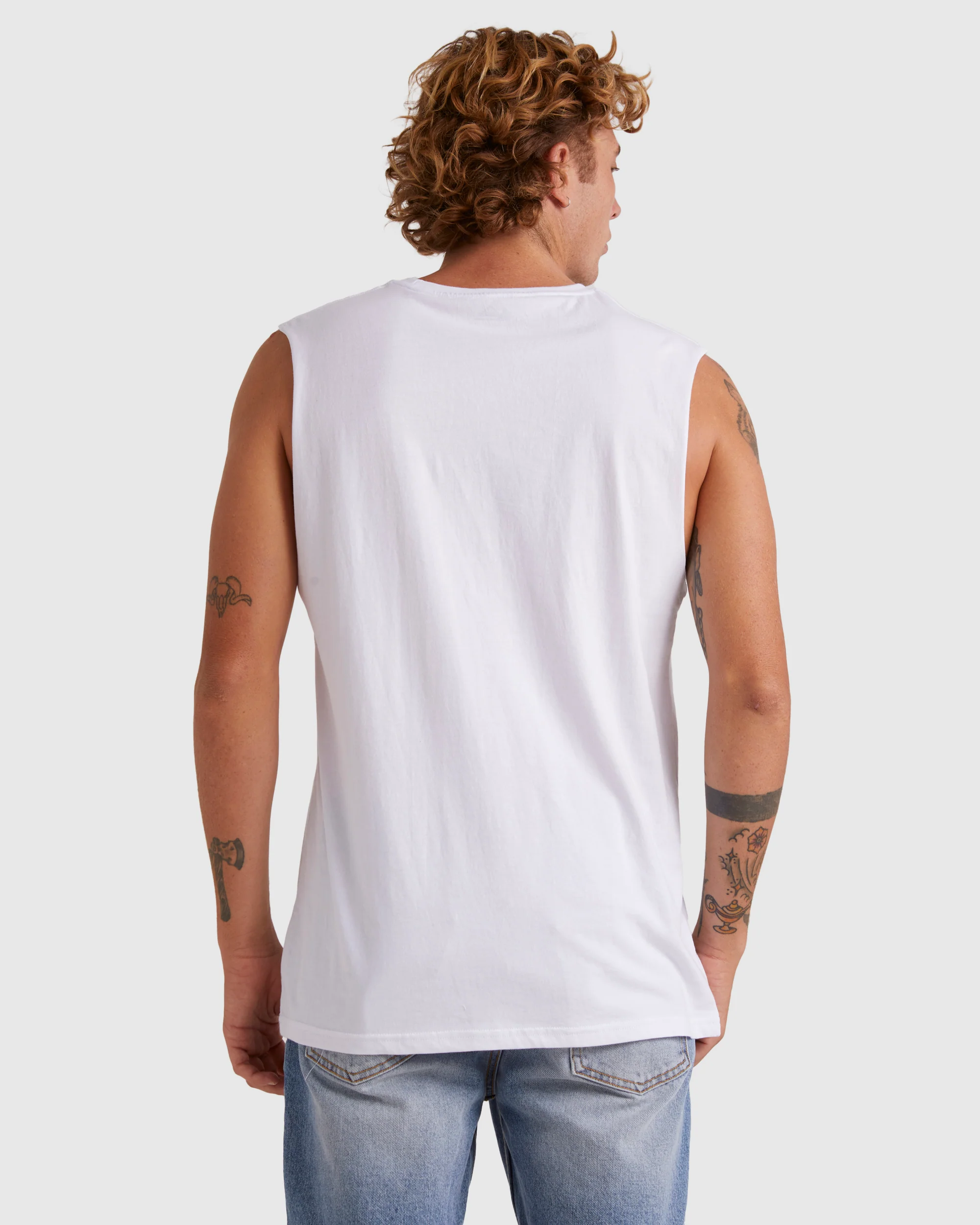 Mens Omni Check Turn Sleeveless Muscle T-Shirt