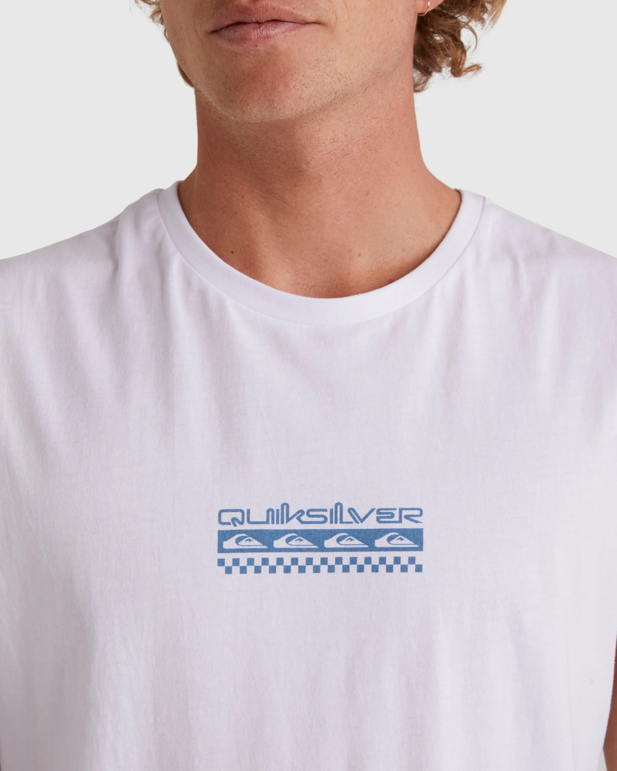 Mens Omni Check Turn Sleeveless Muscle T-Shirt