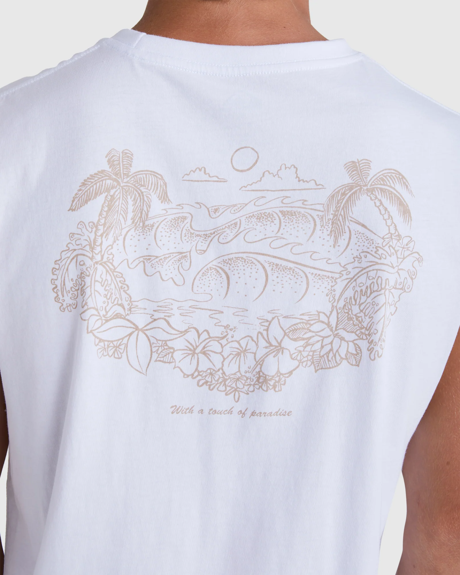 Mens Tropical Horizon Sleeveless Muscle T-Shirt