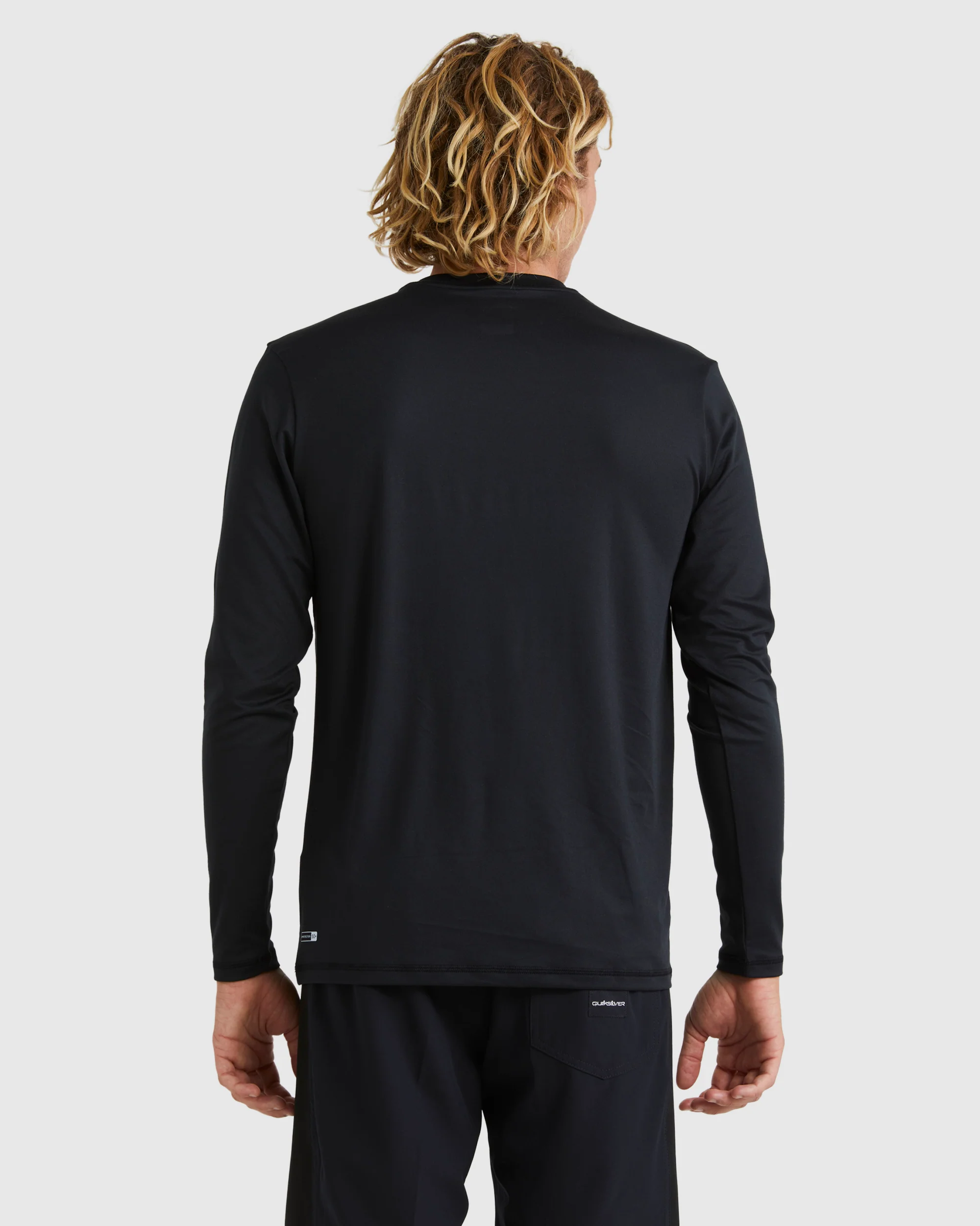 Mens Solid Streak Long Sleeve Upf 50 Surf T-Shirt