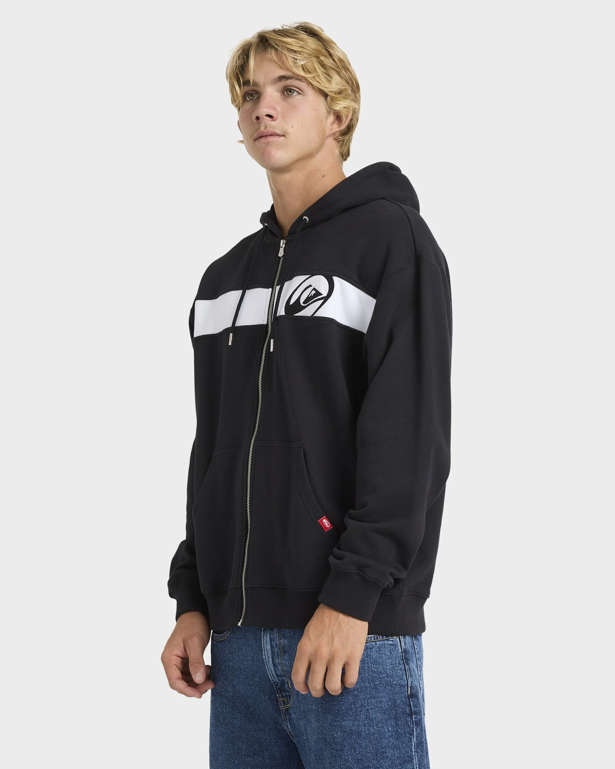 Mens Tilt Panel Zip Up Hoodie