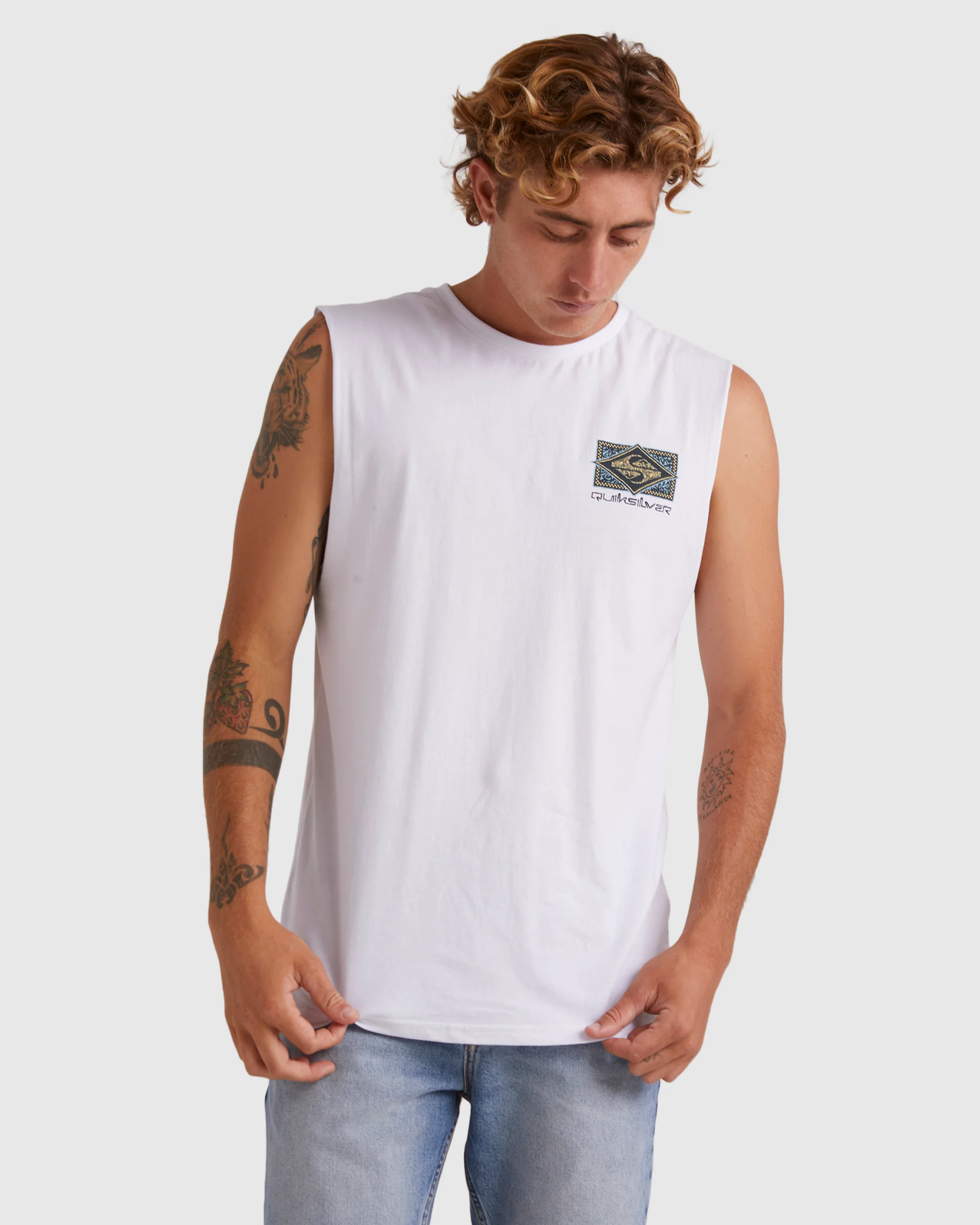 Mens Back Flash Sleeveless Muscle T-Shirt