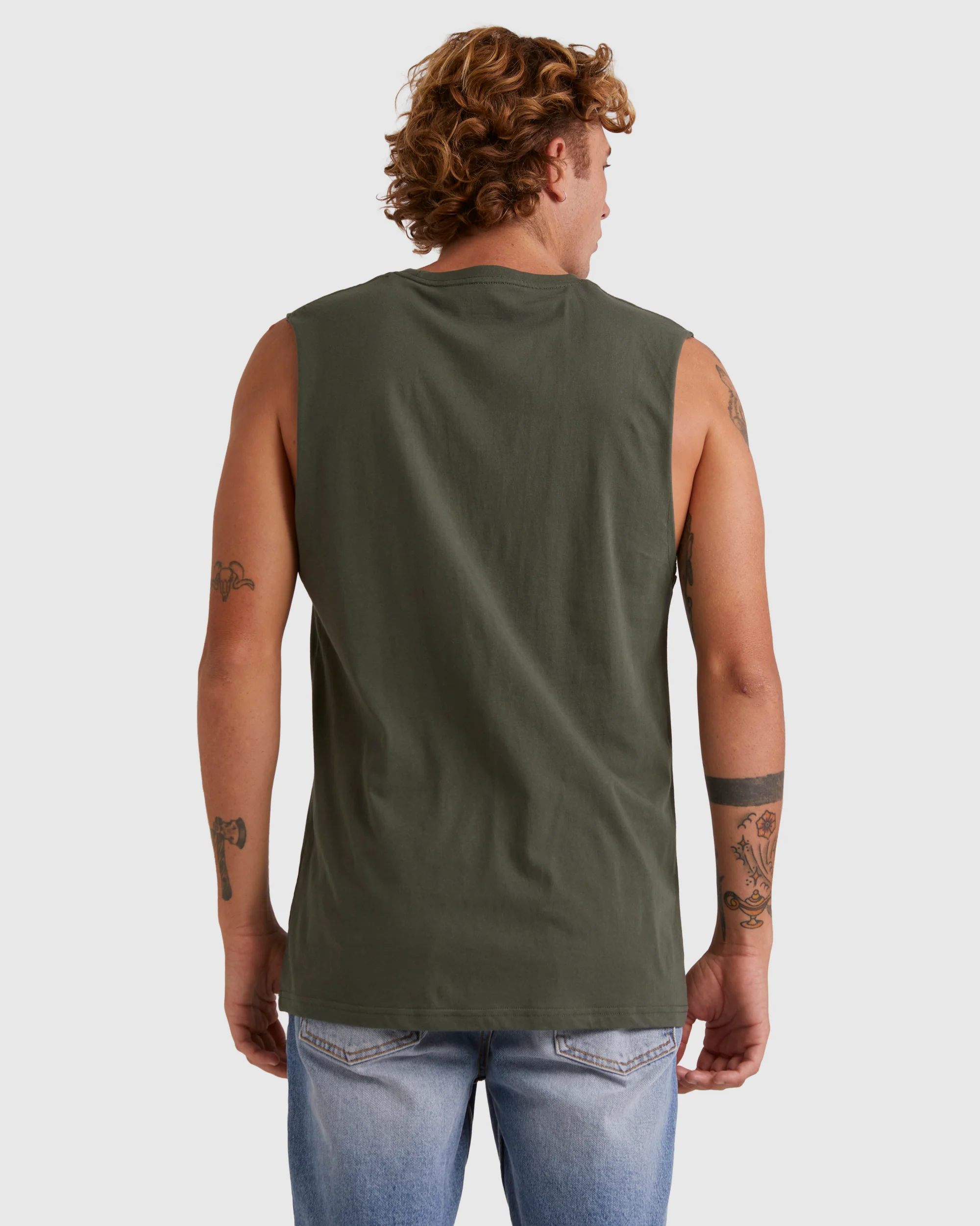 Mens Omni Check Turn Sleeveless Muscle T-Shirt