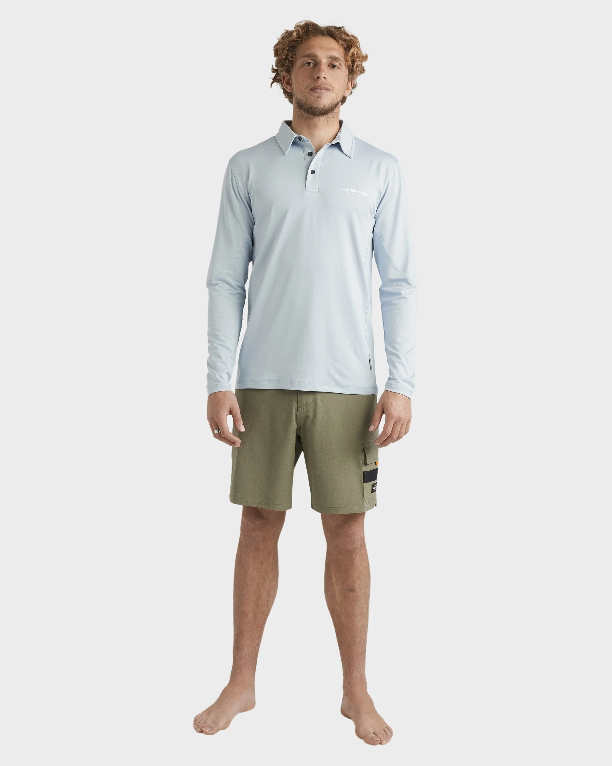 Mens Baitball Polo Long Sleeve Surf Shirt