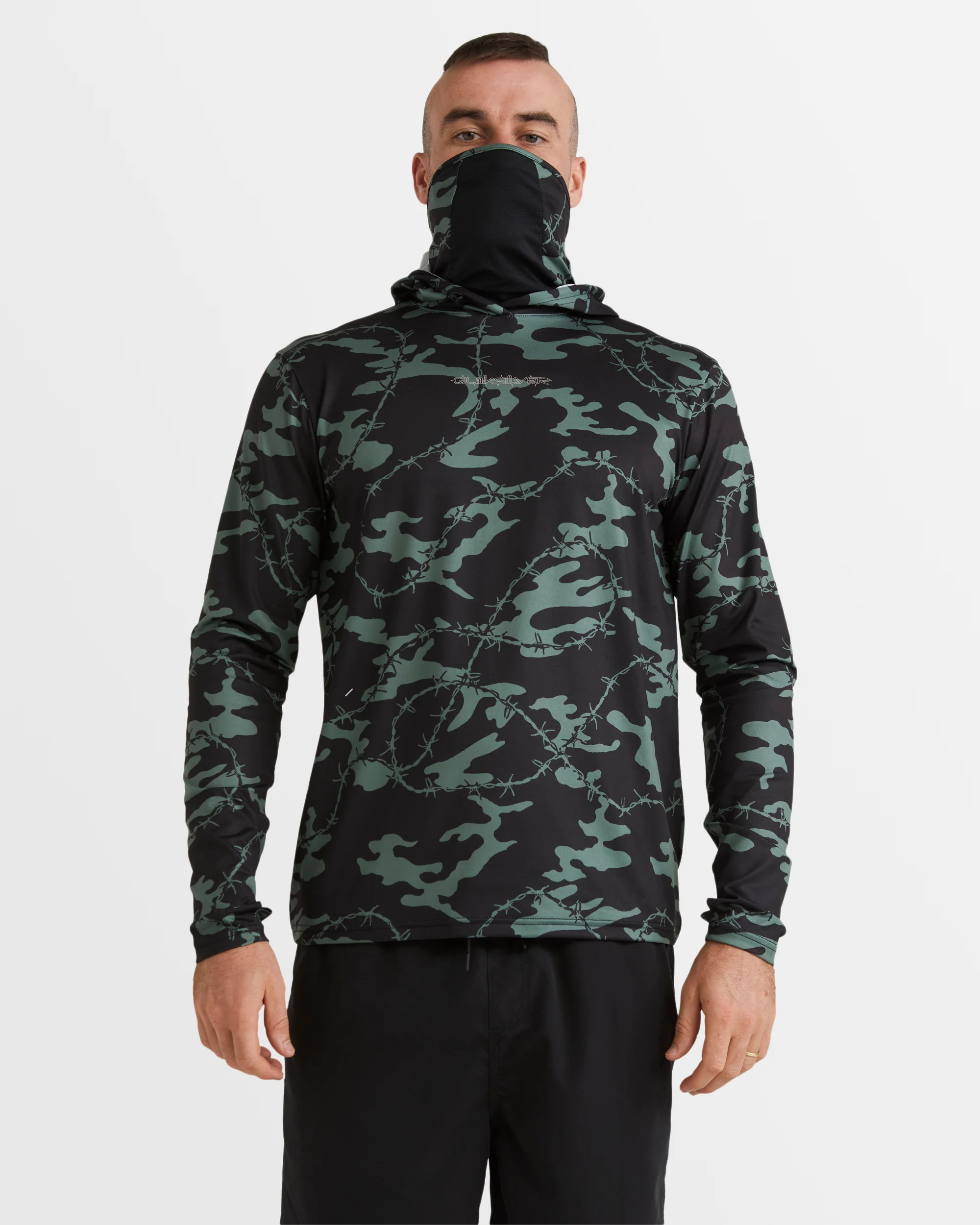 Mens Mikey Hooded Long Sleeve Upf 50 Surf T-Shirt