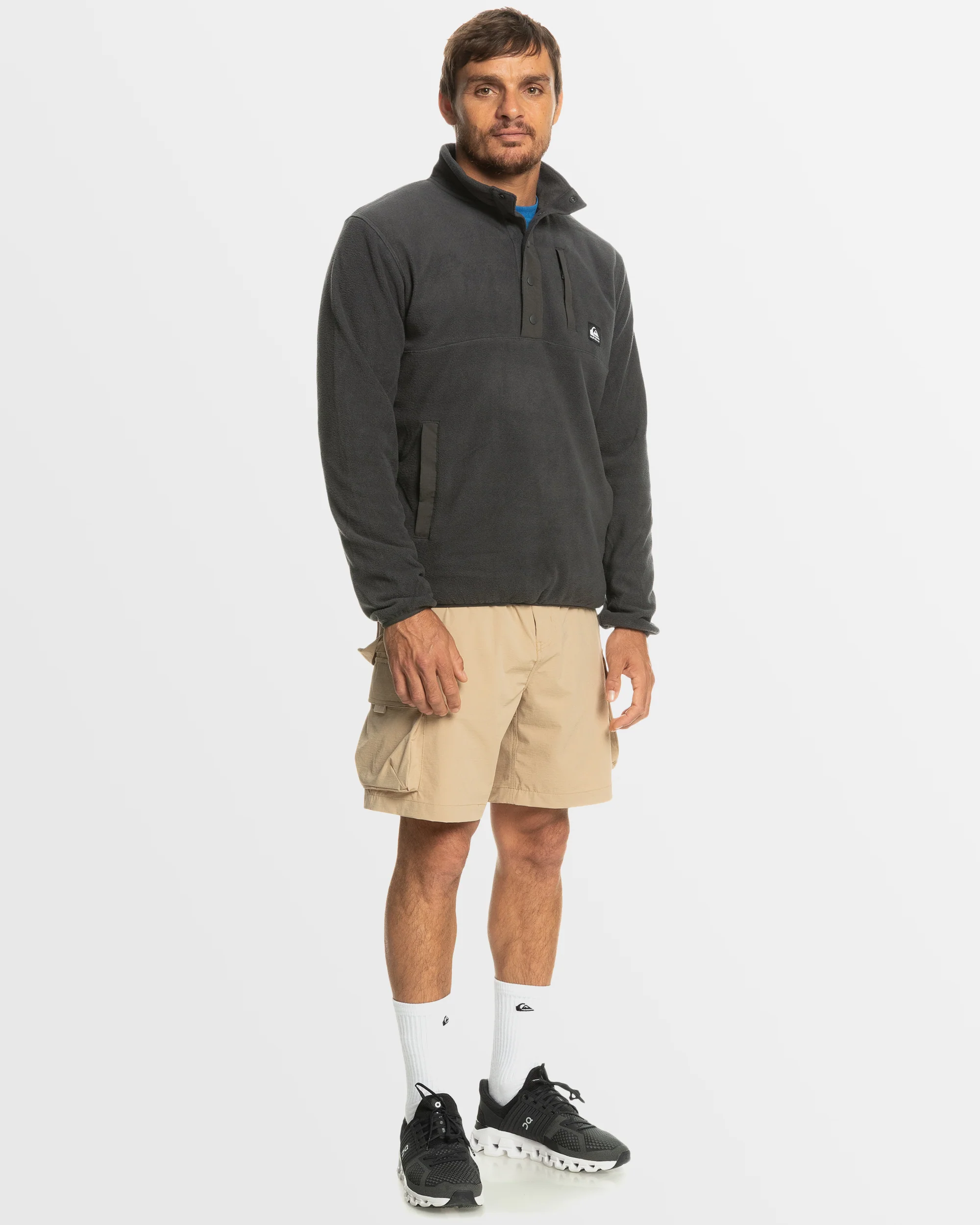 Mens No Destination Mock Neck Fleece