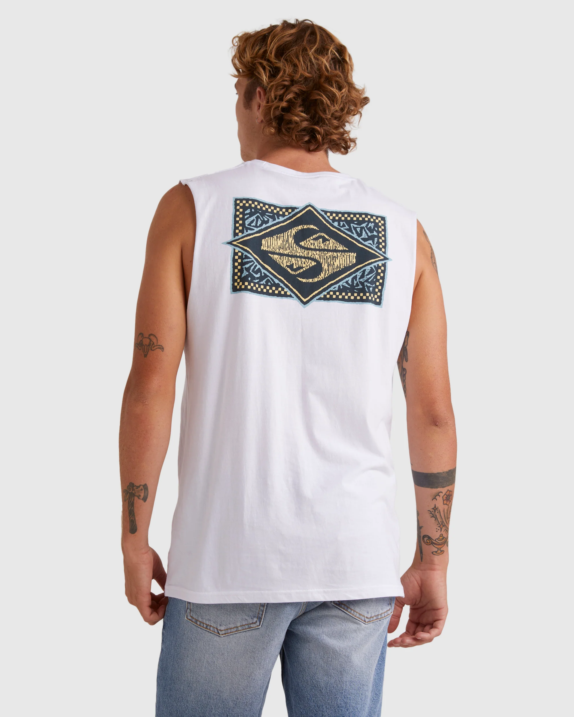 Mens Back Flash Sleeveless Muscle T-Shirt