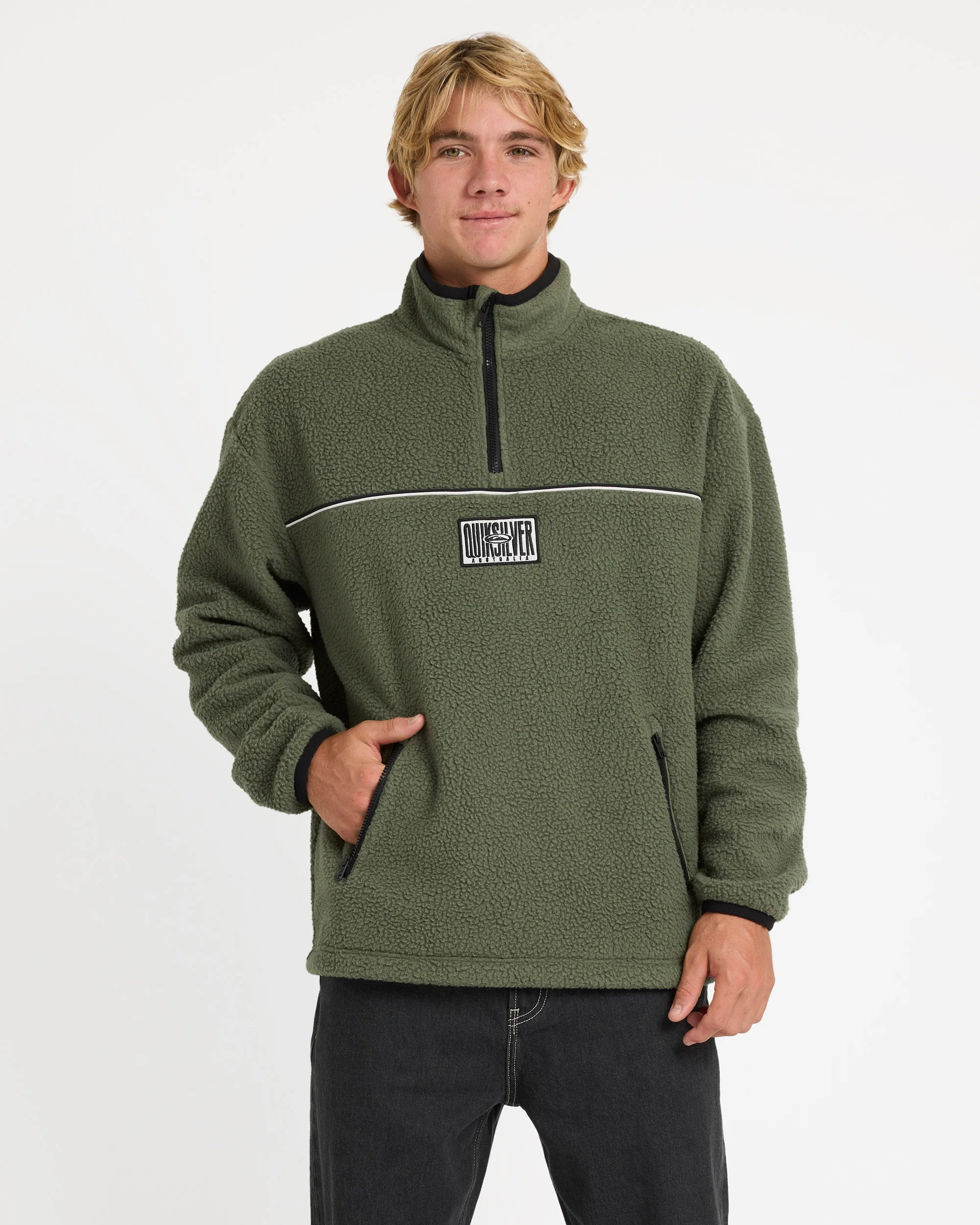Mens Aus Stack Polar Pullover Sweatshirt