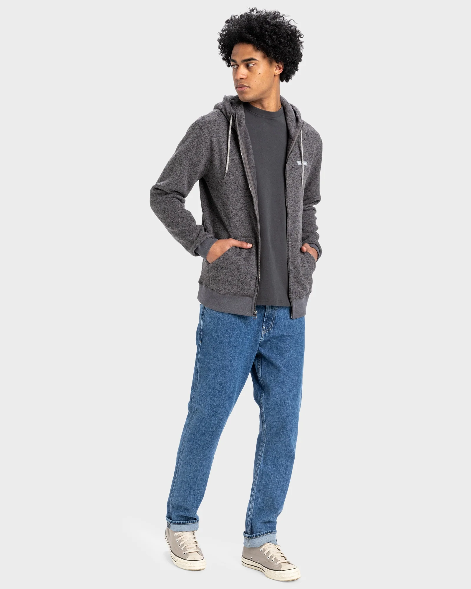 Mens Keller Block Zip-Up Hoodie