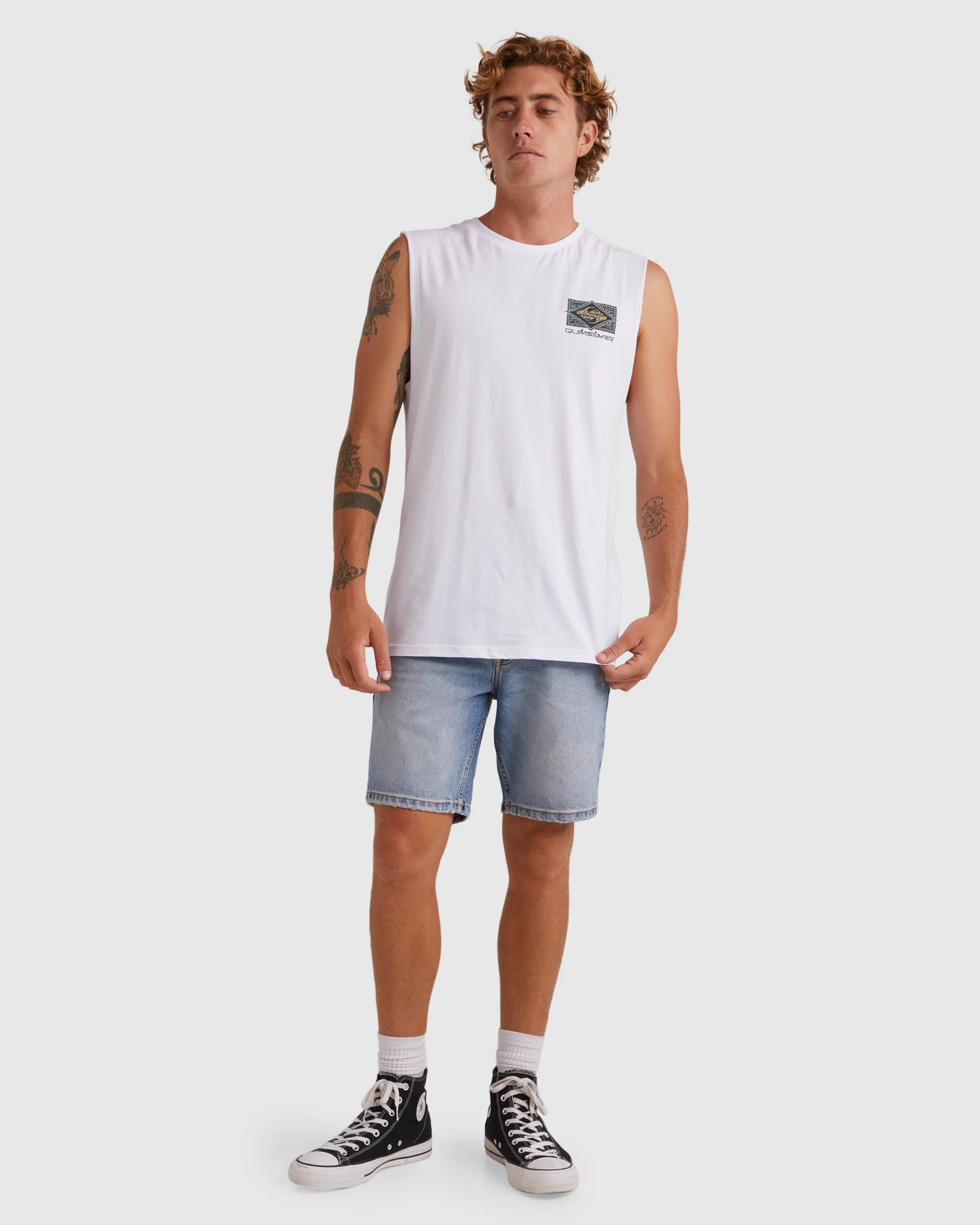 Mens Back Flash Sleeveless Muscle T-Shirt