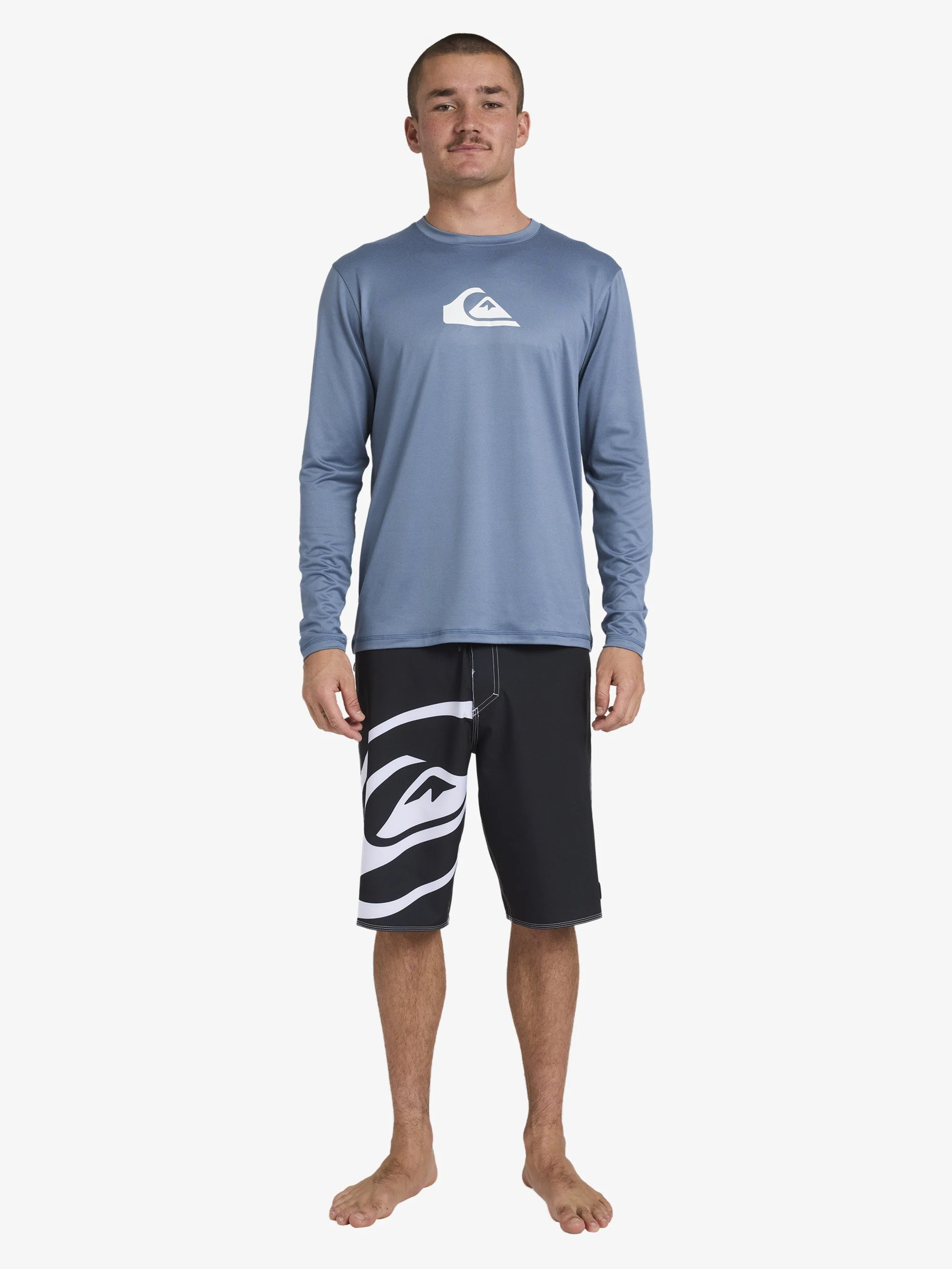 Mens Solid Streak Long Sleeve Surf Shirt