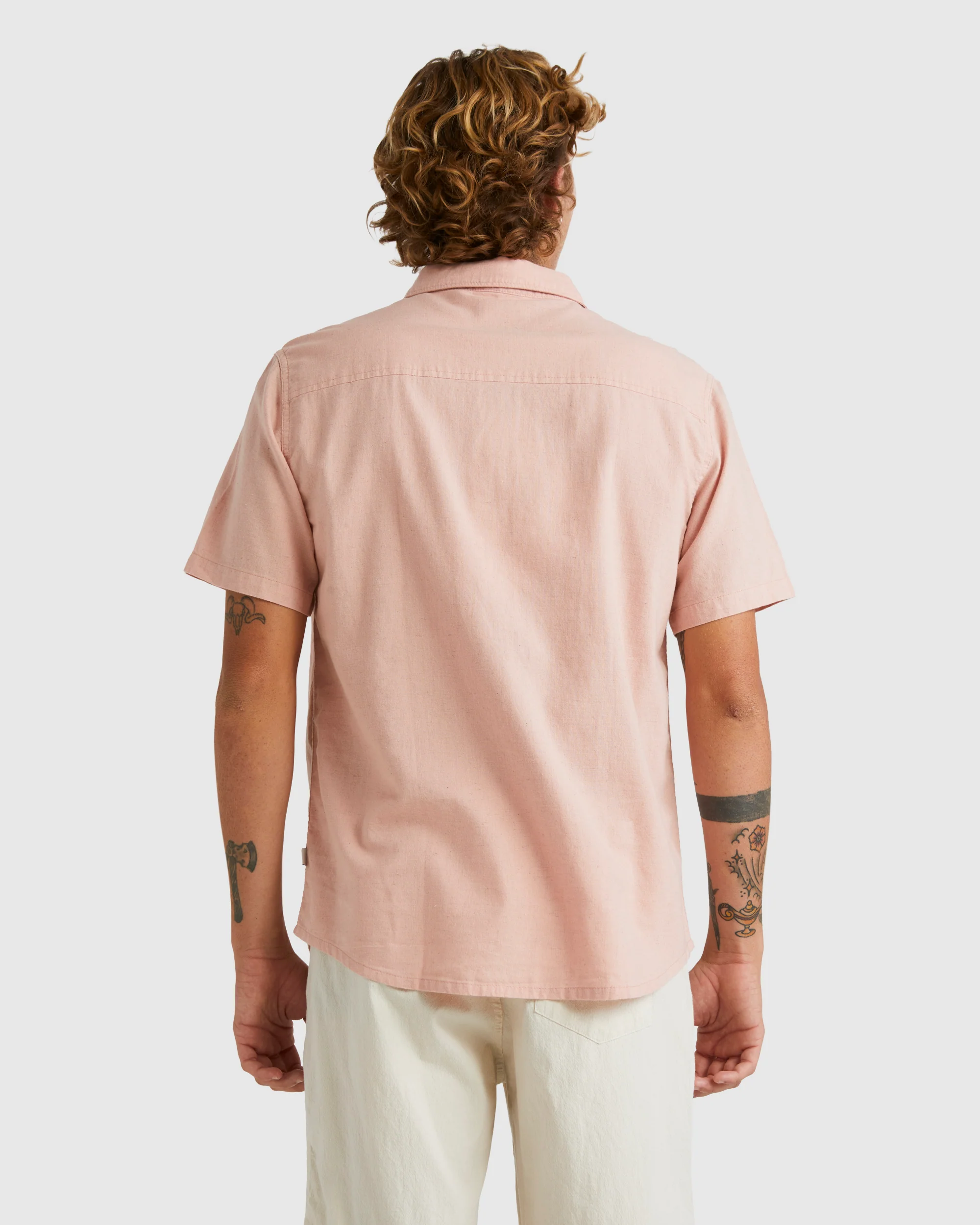 Mens Palm Waves Short Sleeve Shirt
