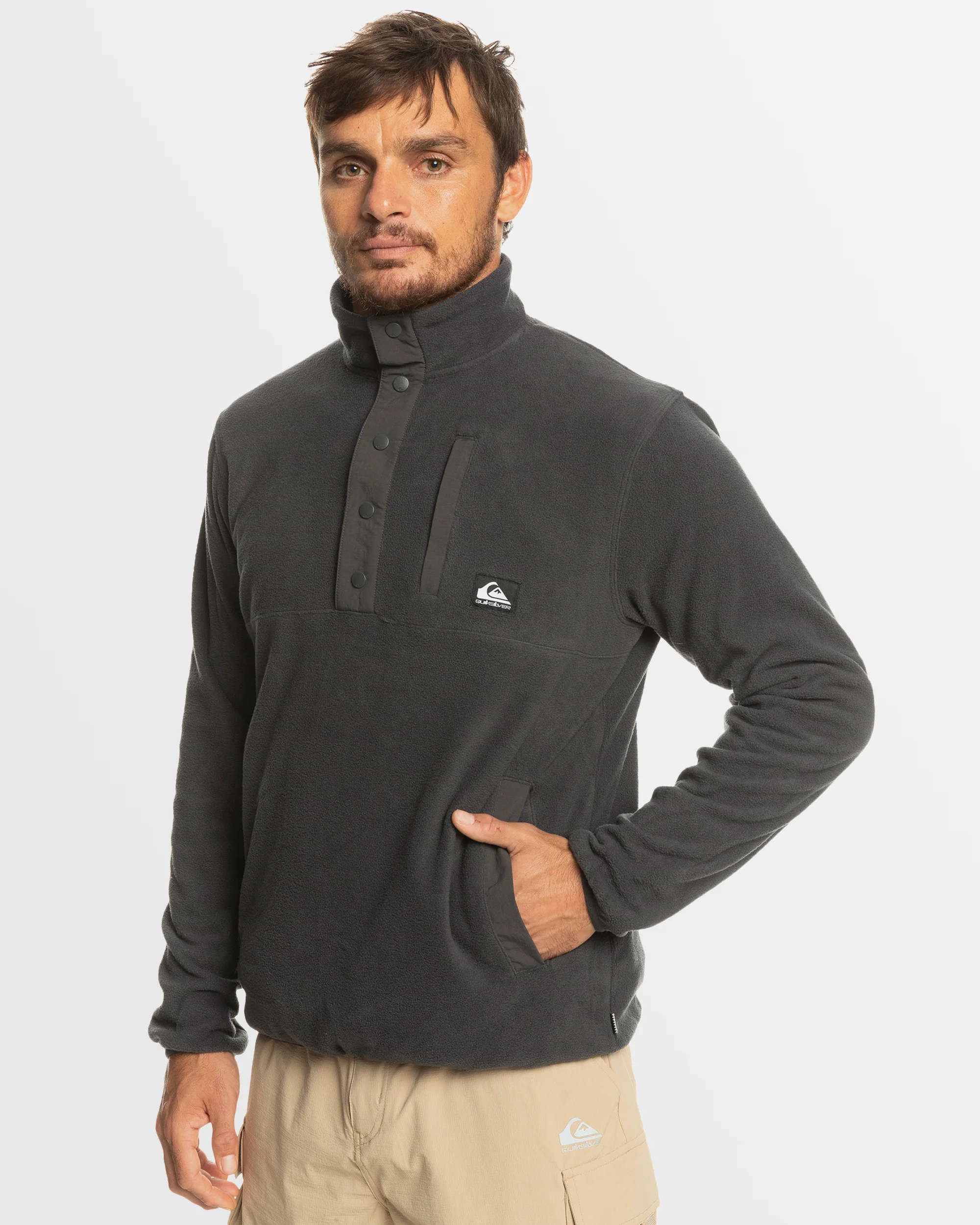 Mens No Destination Mock Neck Fleece
