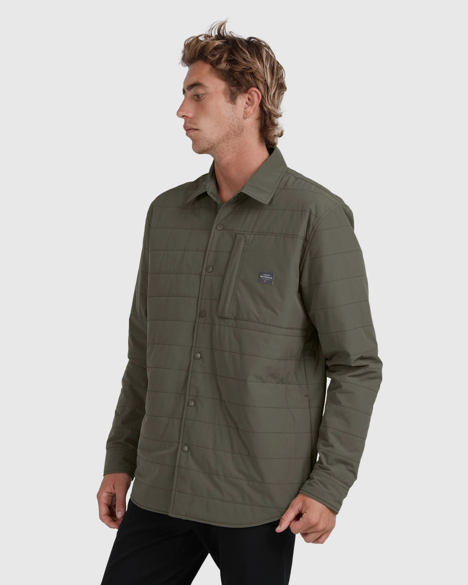 Mens Waterman Artic Bait Long Sleeve Quilted Overshirt