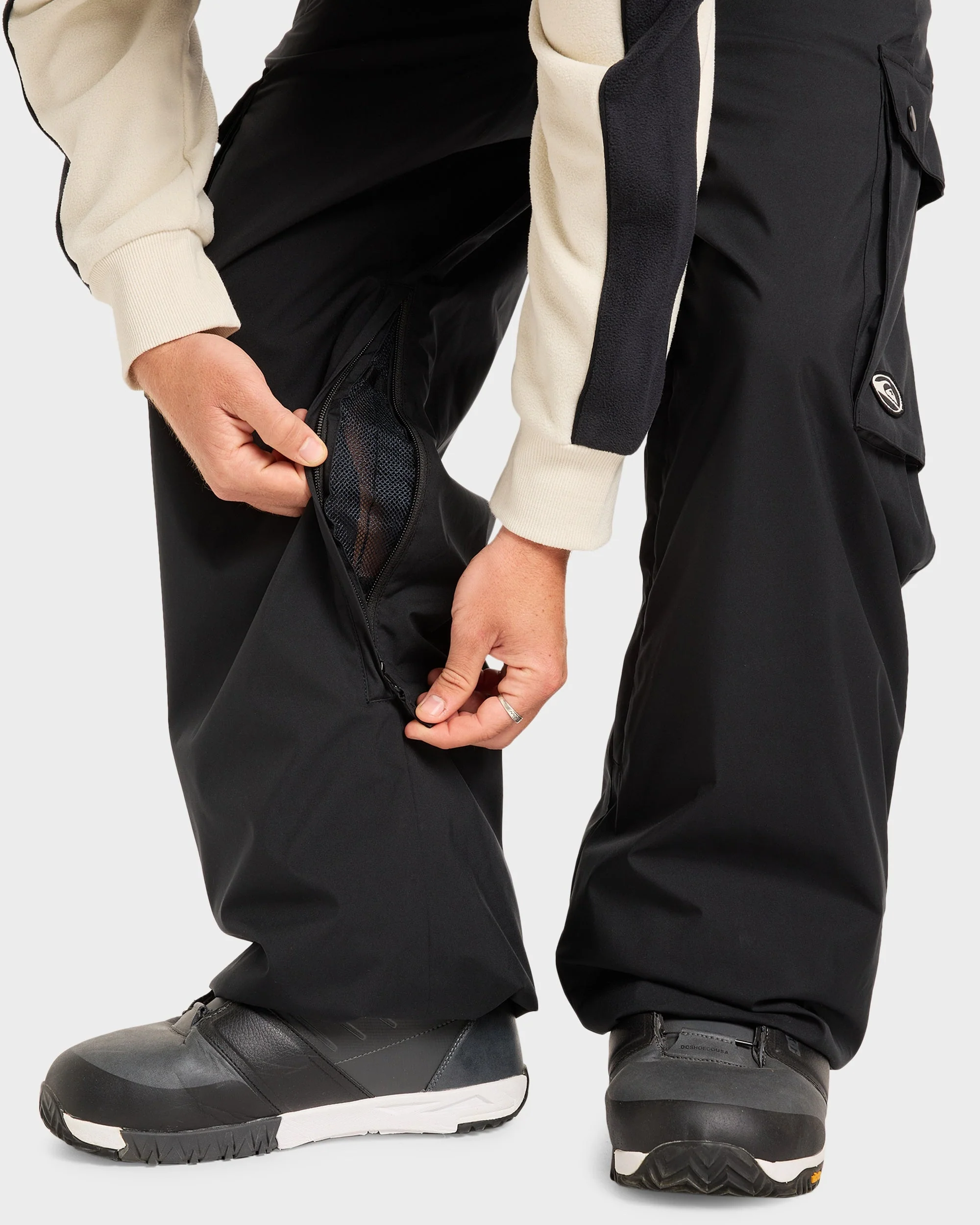 Mens Snow Down Cargo Snow Pants