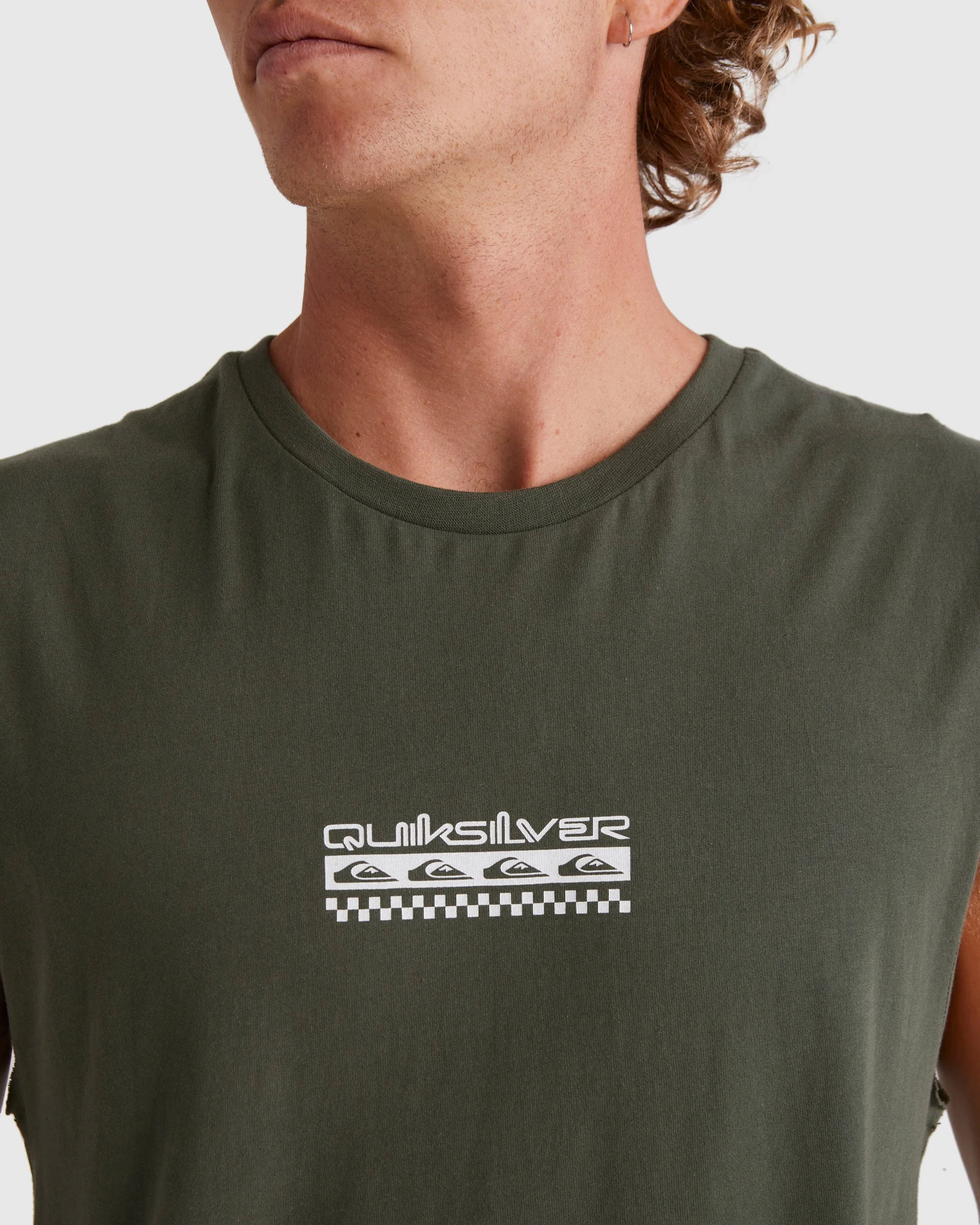 Mens Omni Check Turn Sleeveless Muscle T-Shirt