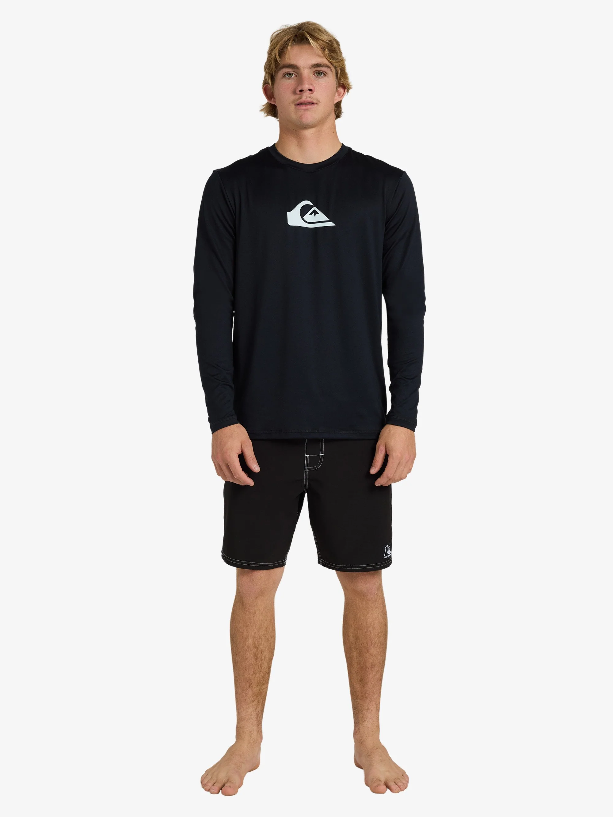 Mens Solid Streak Long Sleeve Surf Shirt