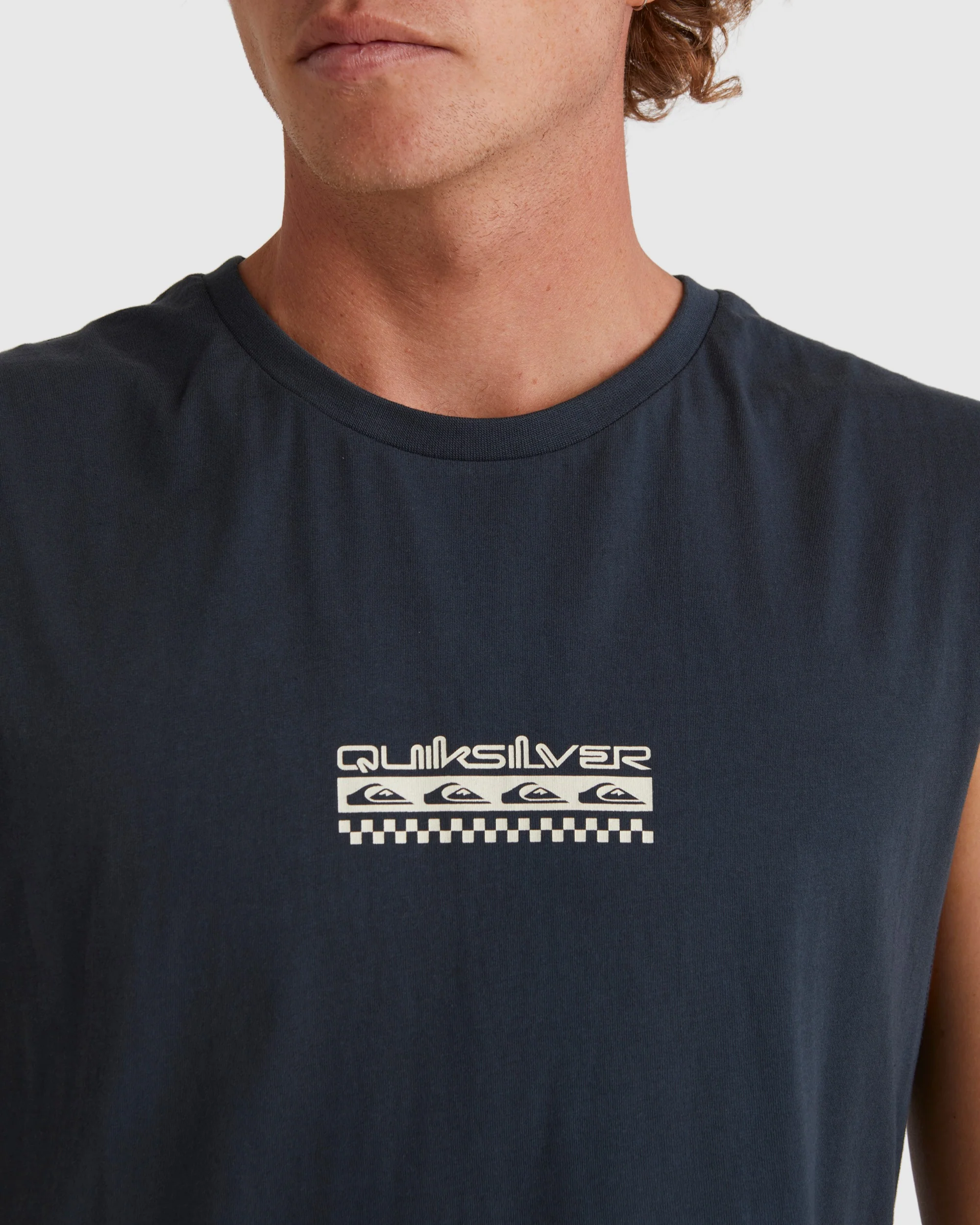 Mens Omni Check Turn Sleeveless Muscle T-Shirt