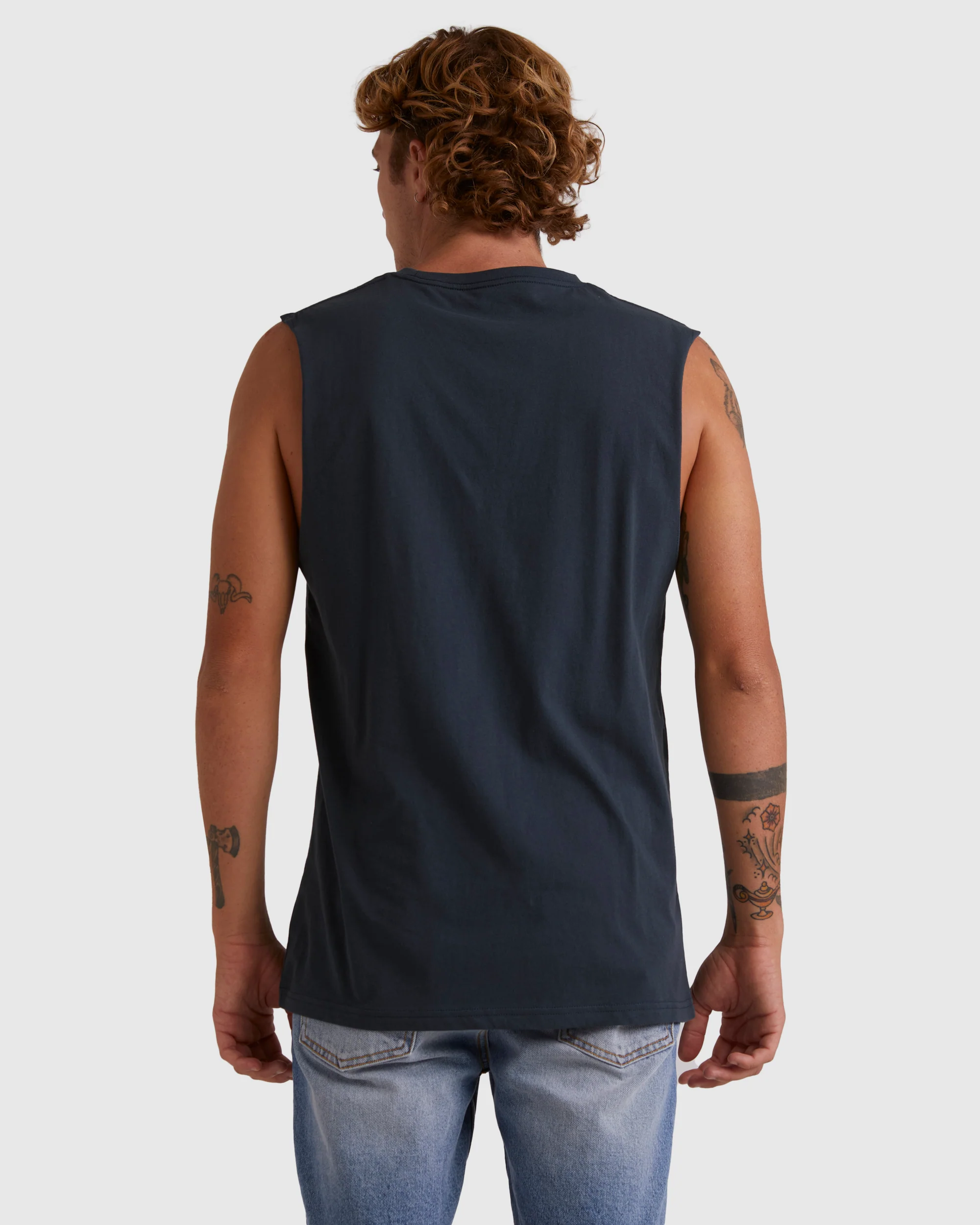 Mens Omni Check Turn Sleeveless Muscle T-Shirt